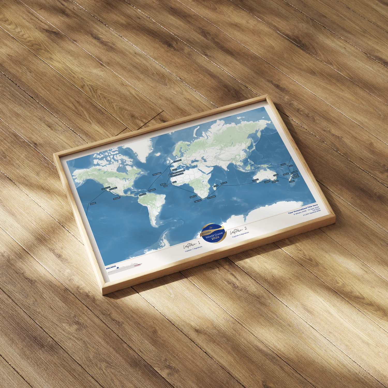 Special Edition Map of Arcadia's World Cruise 2026 - Image 3