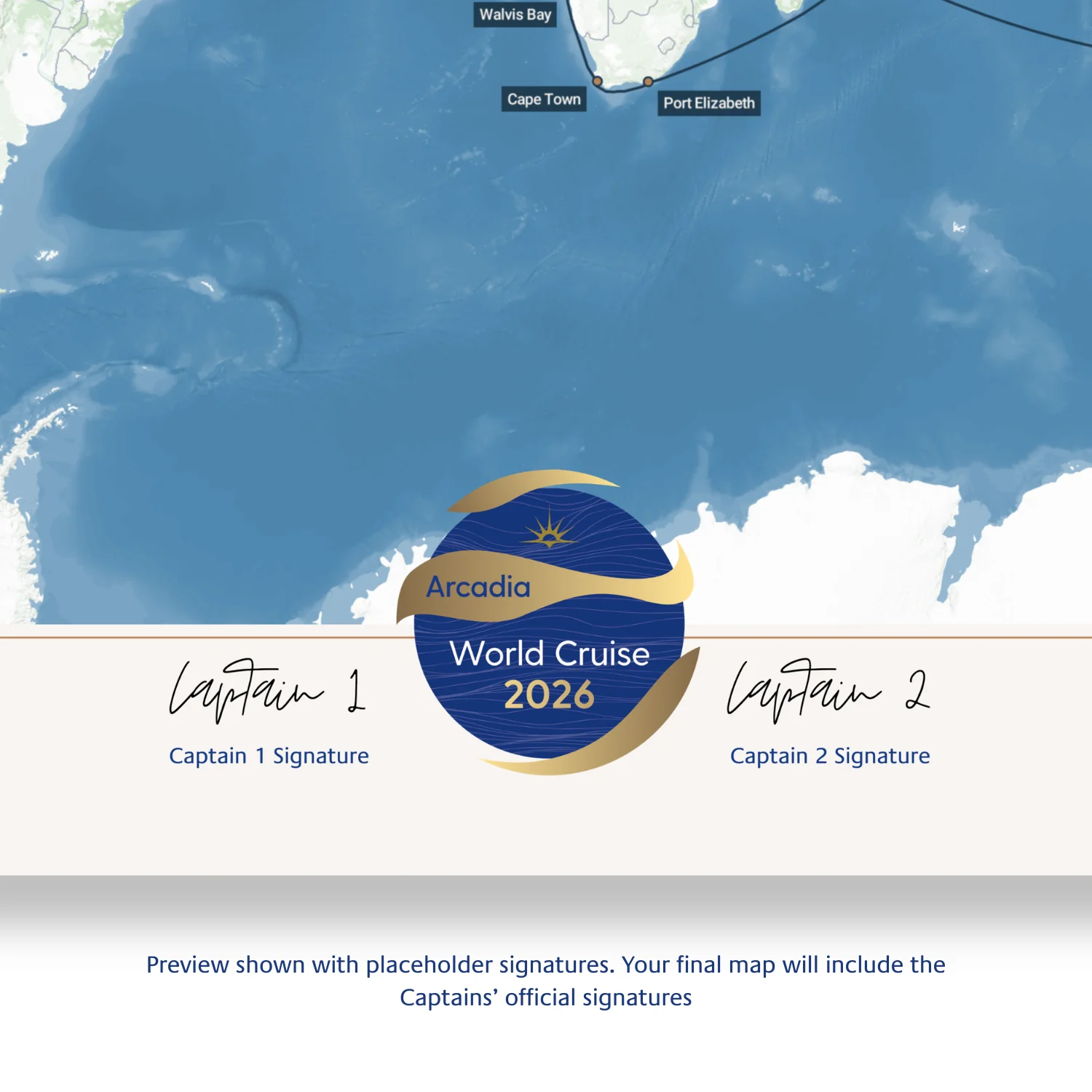 Special Edition Map of Arcadia's World Cruise 2026 - Image 5
