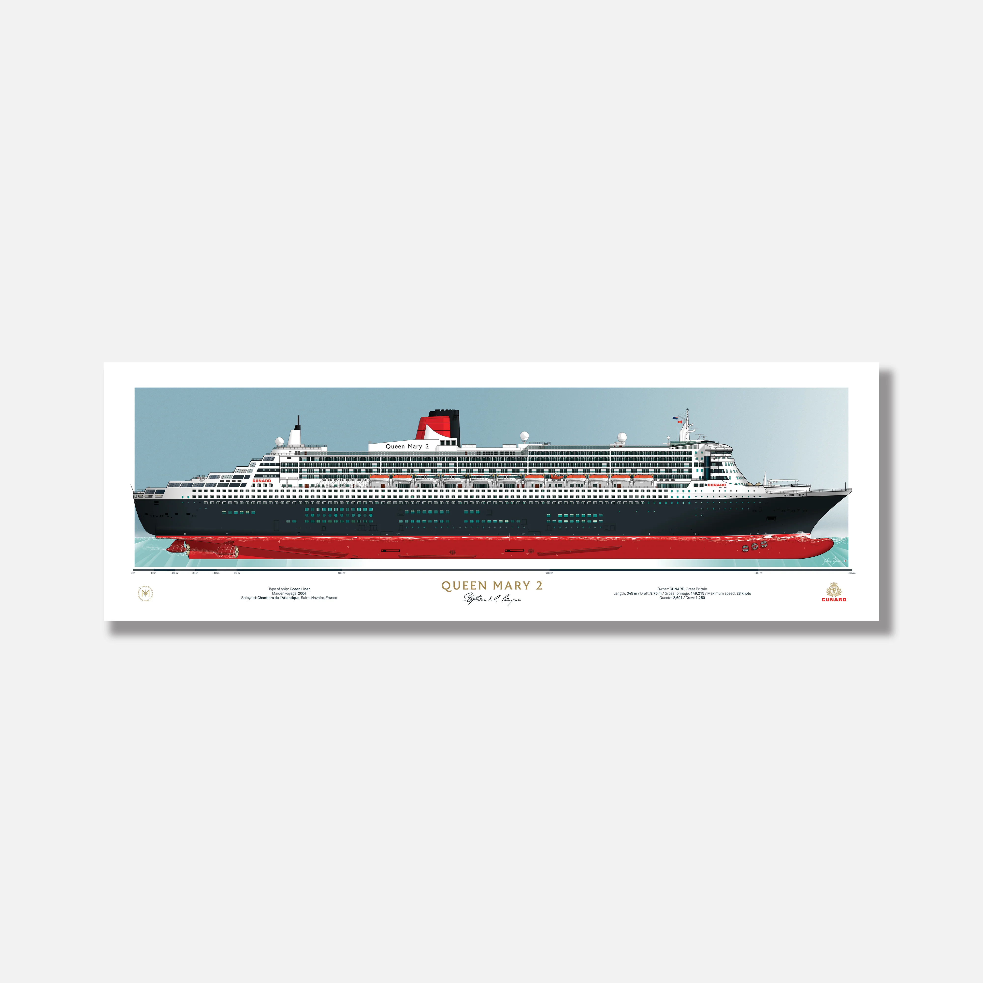 Queen Mary 2 Scale Ship Portrait - Image 11