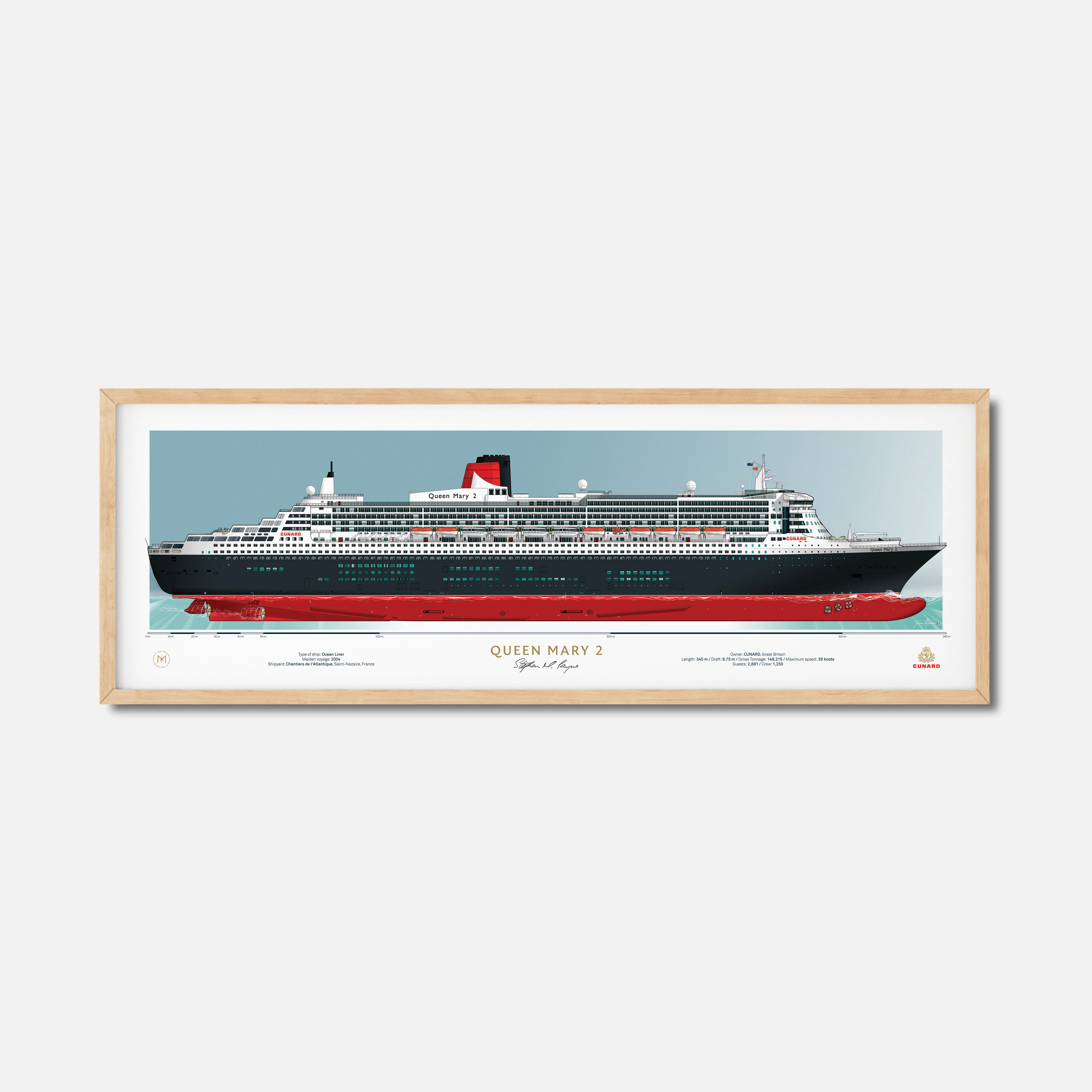 Queen Mary 2 Scale Ship Portrait - Image 13