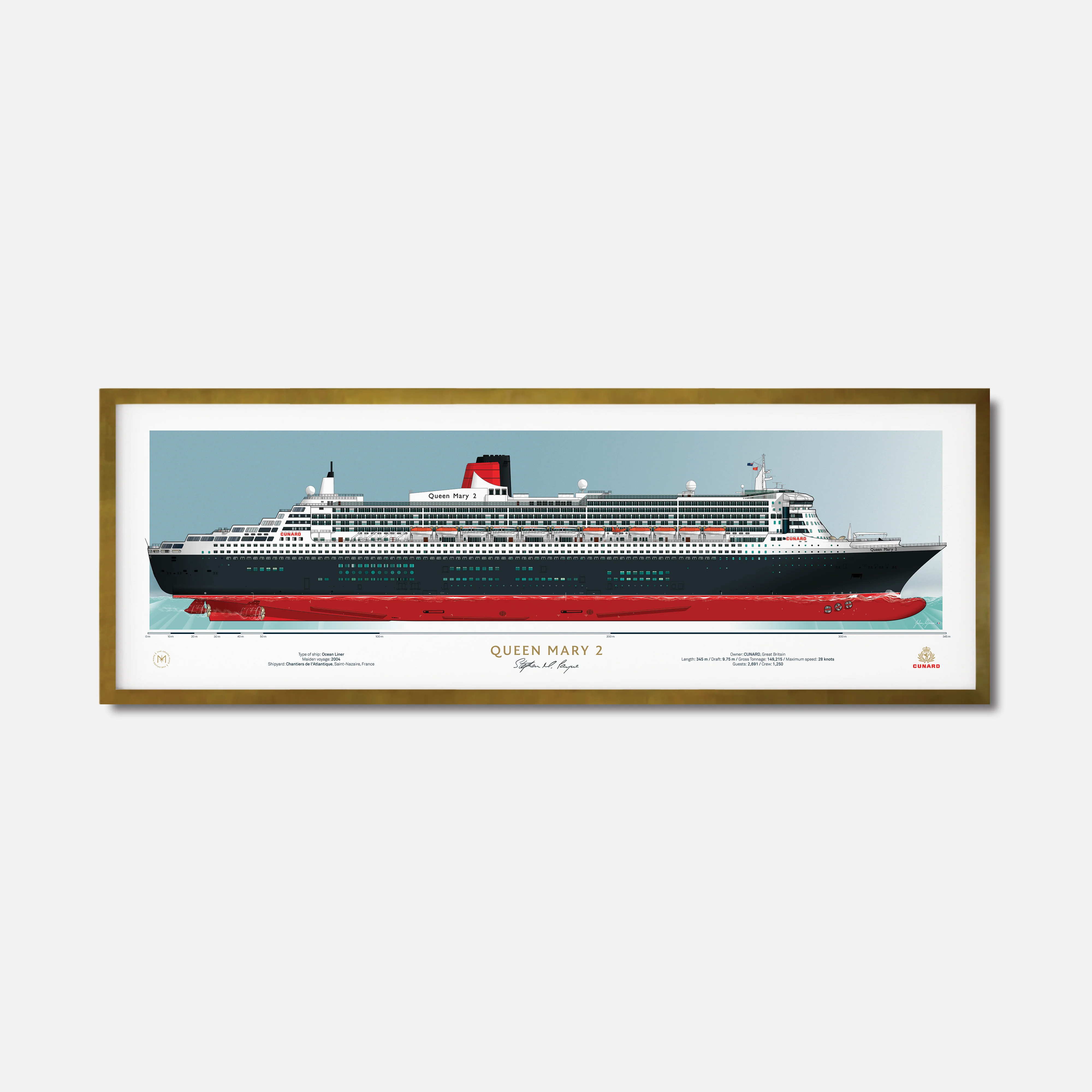Queen Mary 2 Scale Ship Portrait - Image 15
