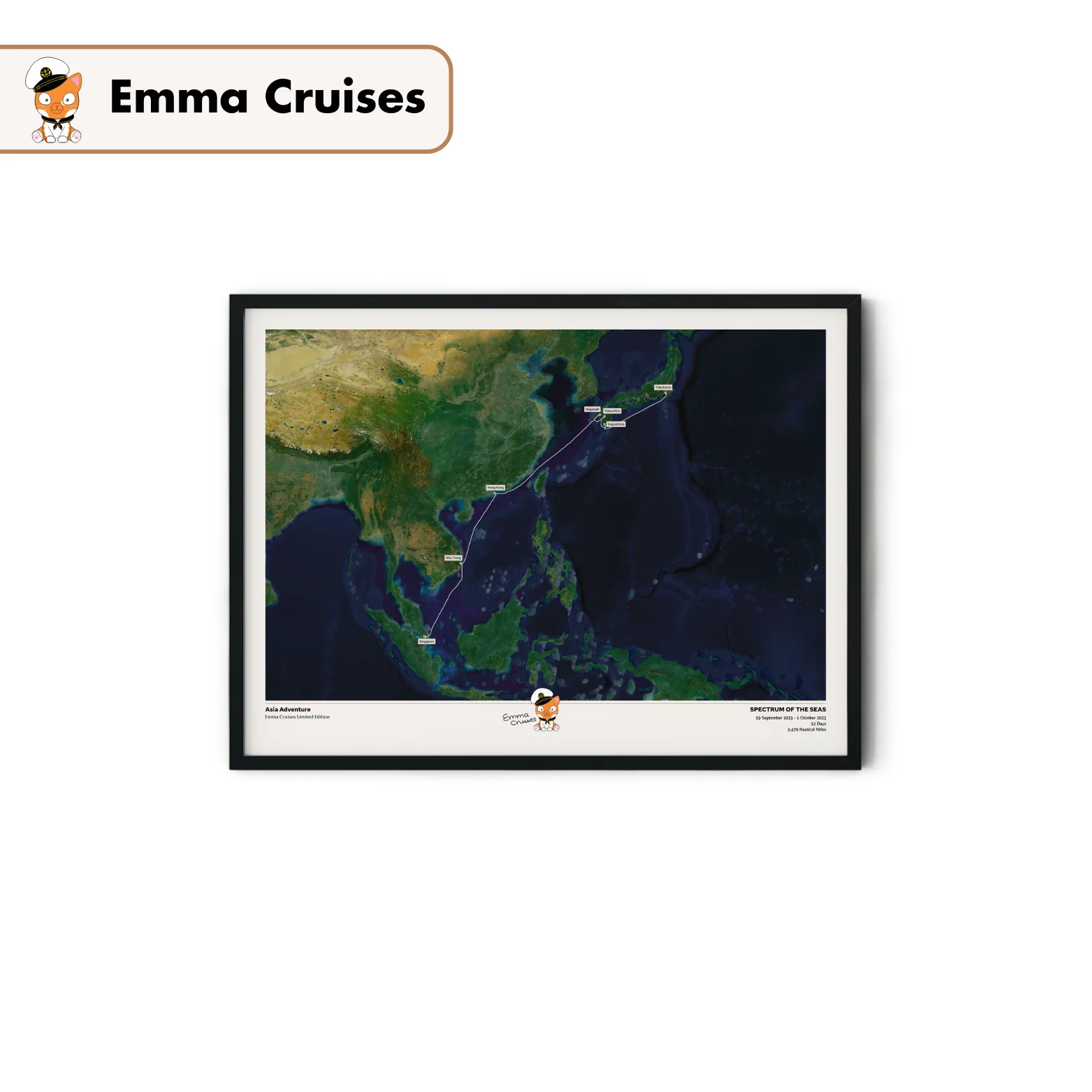 Emma Cruises Custom Cruise Map (Limited Edition) - Satellite - Image 10