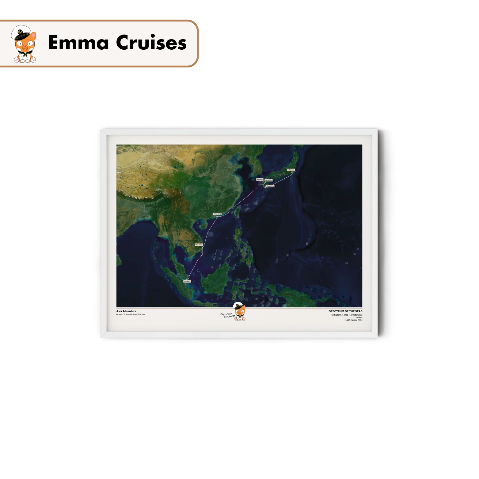 Emma Cruises Custom Cruise Map (Limited Edition) - Satellite - Image 12