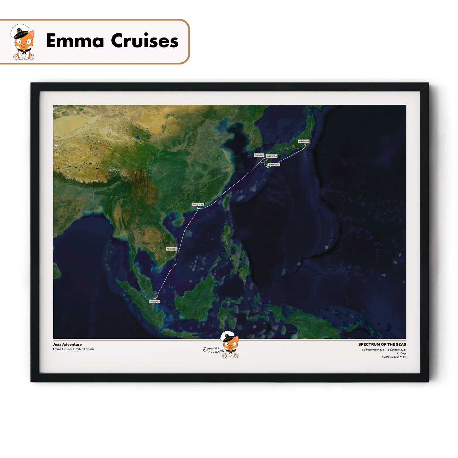 Emma Cruises Custom Cruise Map (Limited Edition) - Satellite - Image 14