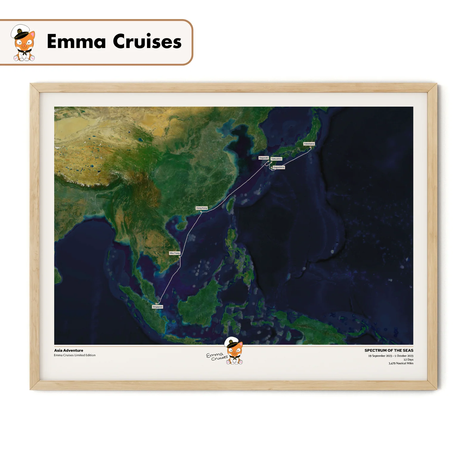Emma Cruises Custom Cruise Map (Limited Edition) - Satellite - Image 15
