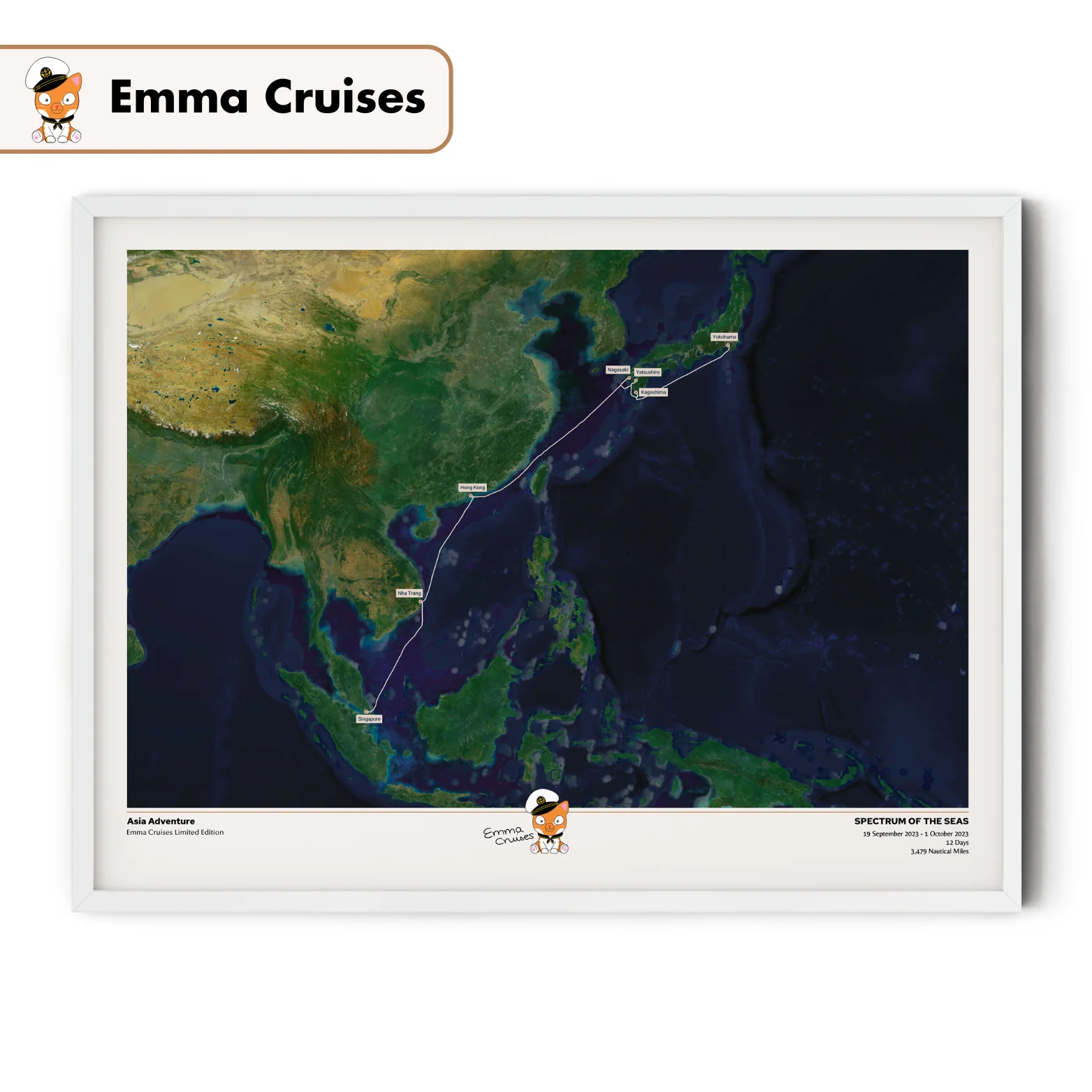 Emma Cruises Custom Cruise Map (Limited Edition) - Satellite - Image 16