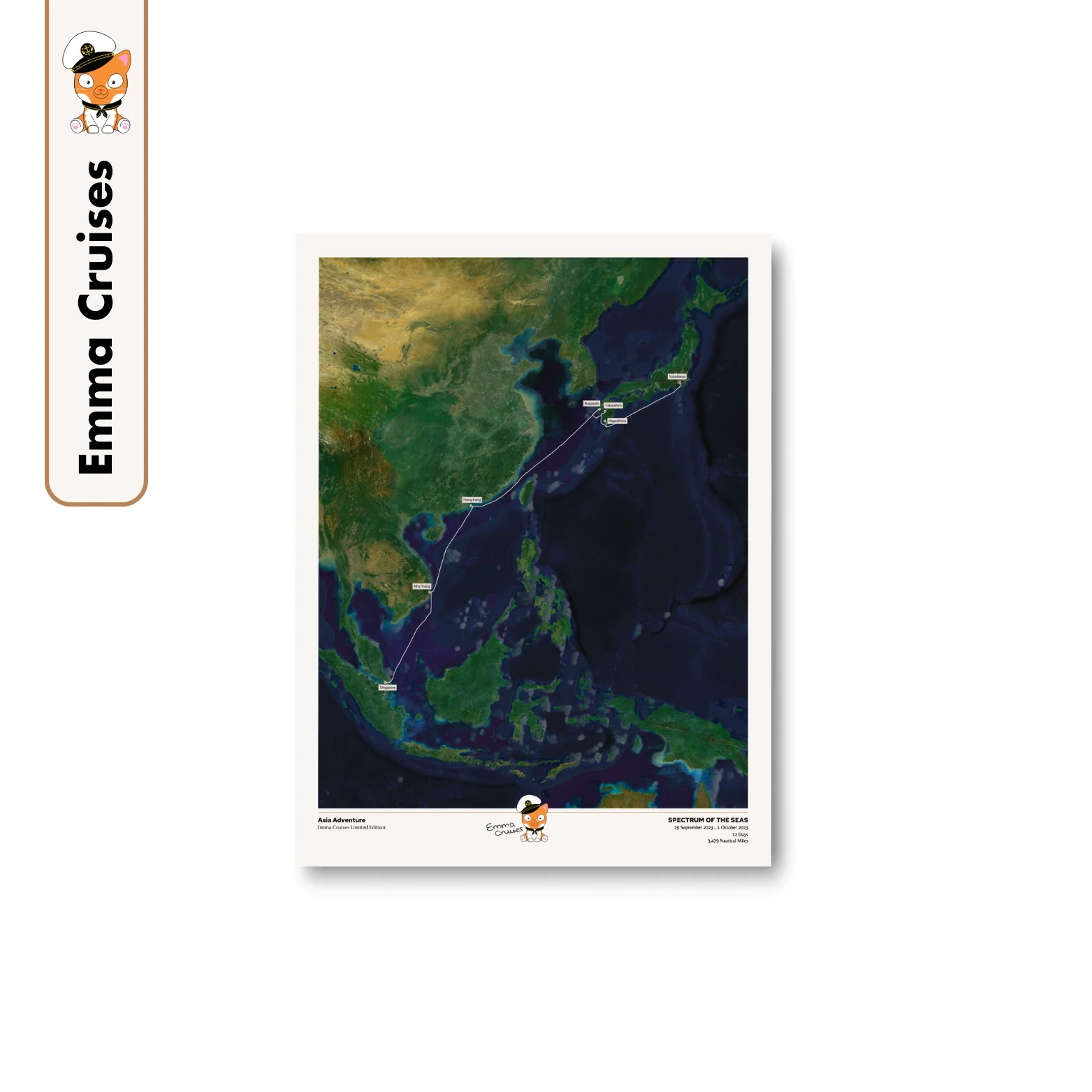 Emma Cruises Custom Cruise Map (Limited Edition) - Satellite - Image 18