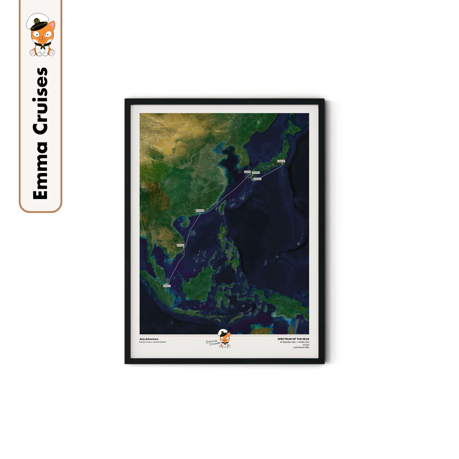 Emma Cruises Custom Cruise Map (Limited Edition) - Satellite - Image 19