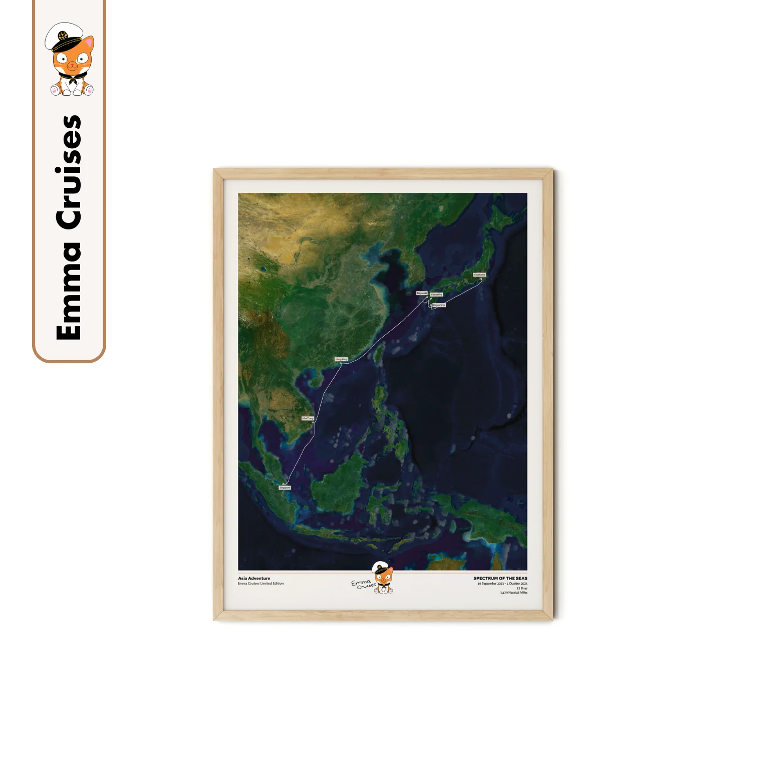 Emma Cruises Custom Cruise Map (Limited Edition) - Satellite - Image 20