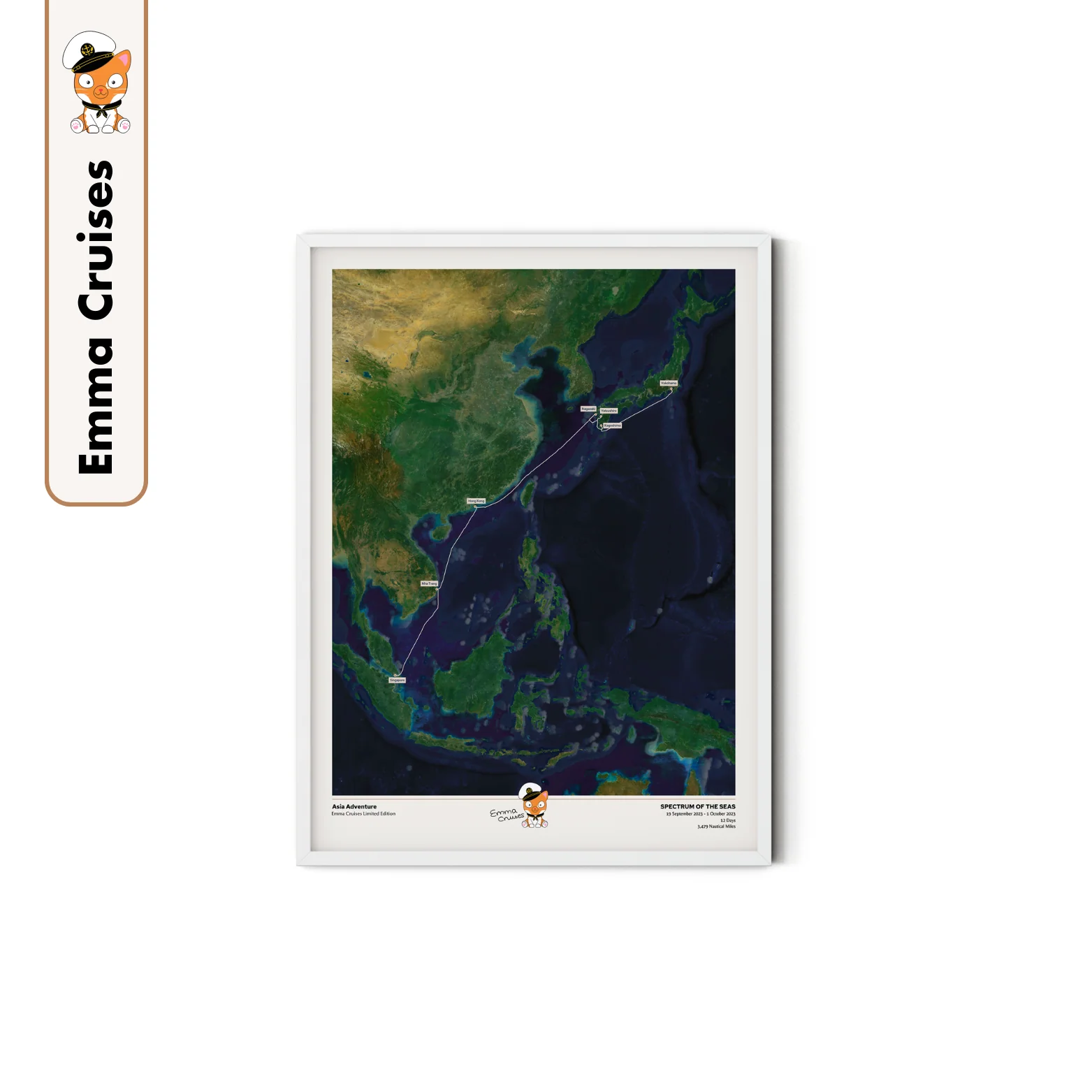 Emma Cruises Custom Cruise Map (Limited Edition) - Satellite - Image 21