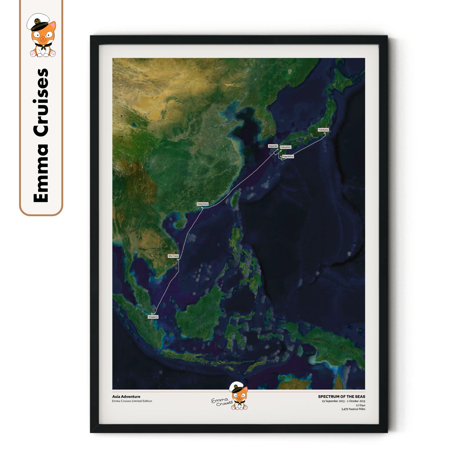 Emma Cruises Custom Cruise Map (Limited Edition) - Satellite - Image 23