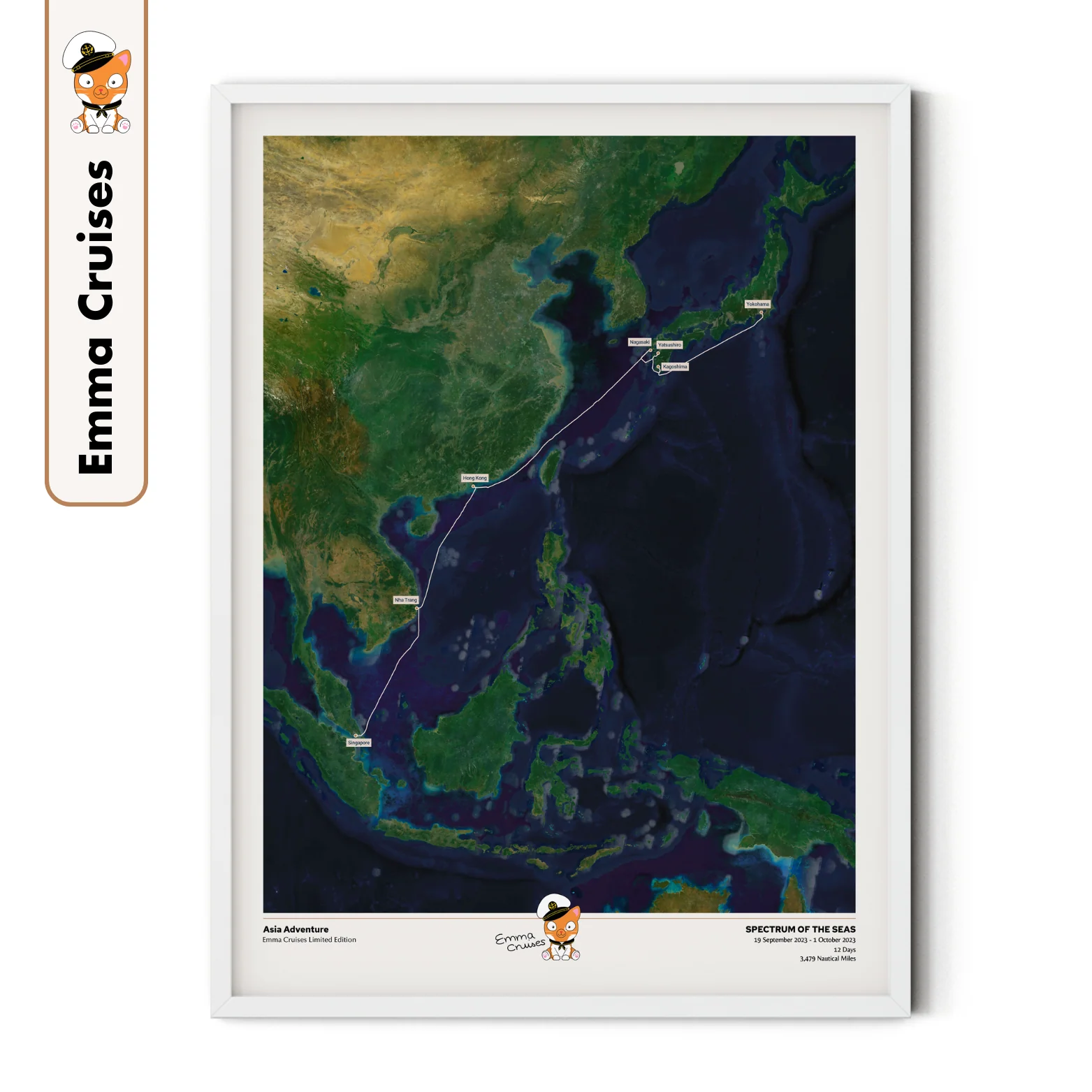 Emma Cruises Custom Cruise Map (Limited Edition) - Satellite - Image 25