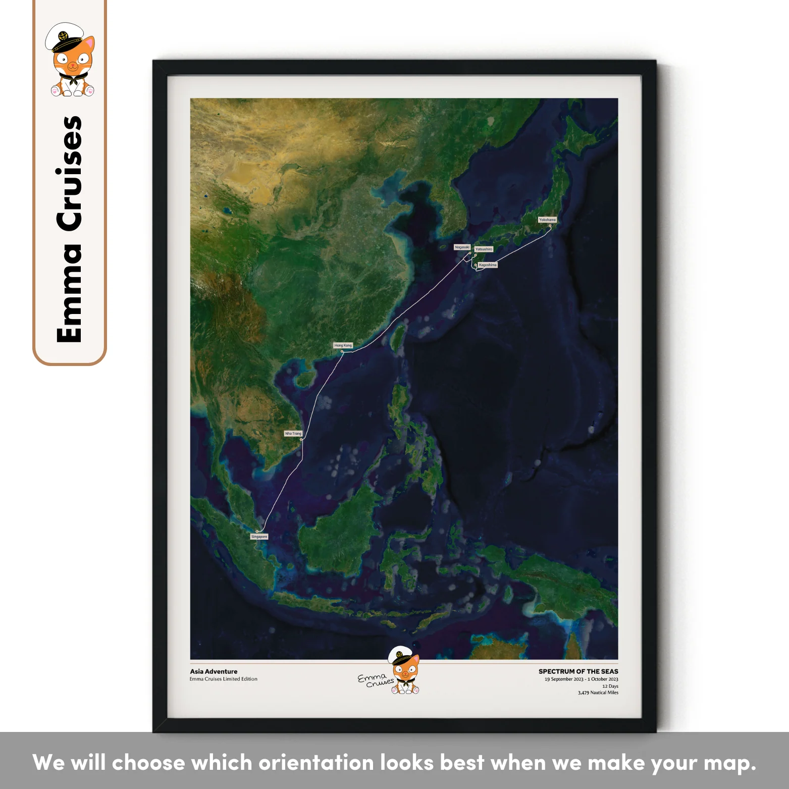 Emma Cruises Custom Cruise Map (Limited Edition) - Satellite - Image 32