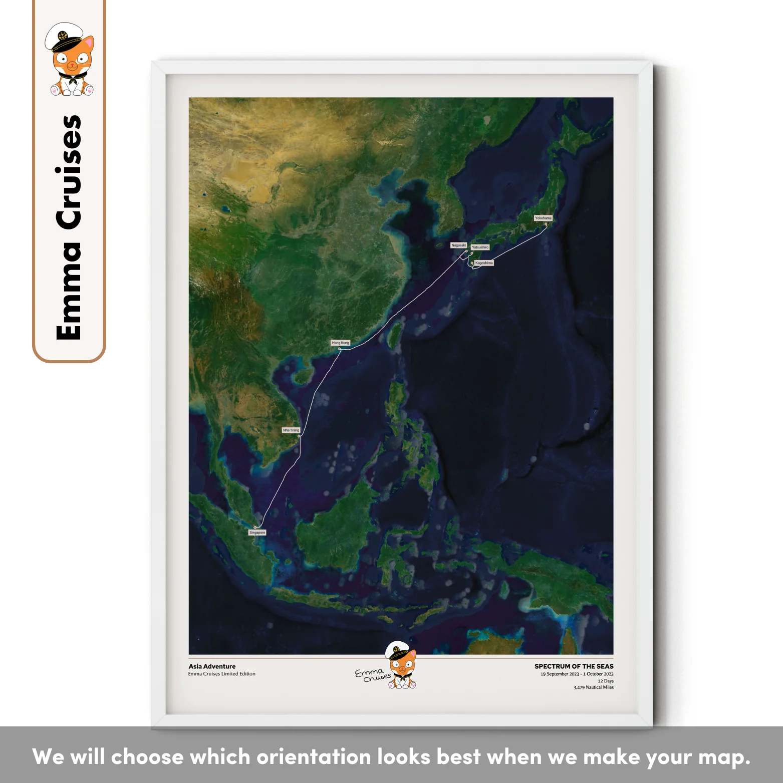 Emma Cruises Custom Cruise Map (Limited Edition) - Satellite - Image 34