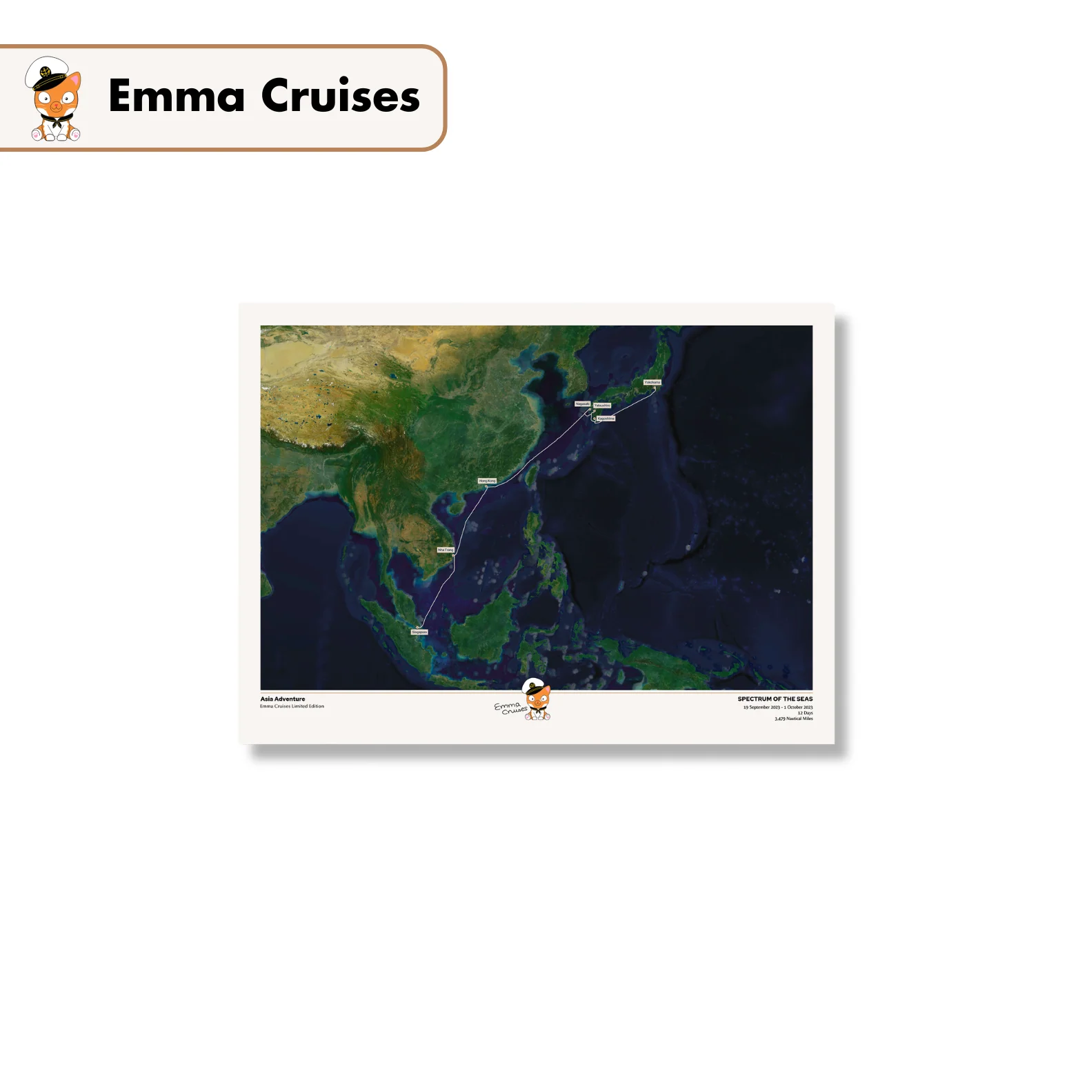 Emma Cruises Custom Cruise Map (Limited Edition) - Satellite - Image 9