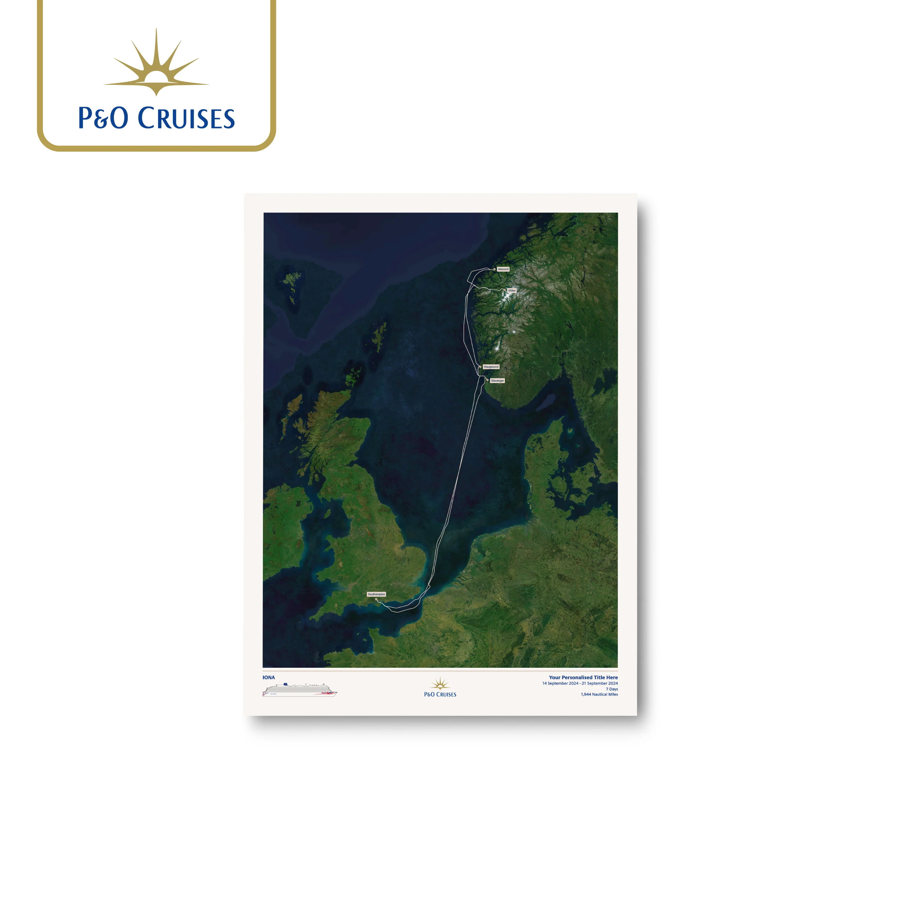 P&O Cruises Custom Cruise Map - Satellite - Image 18