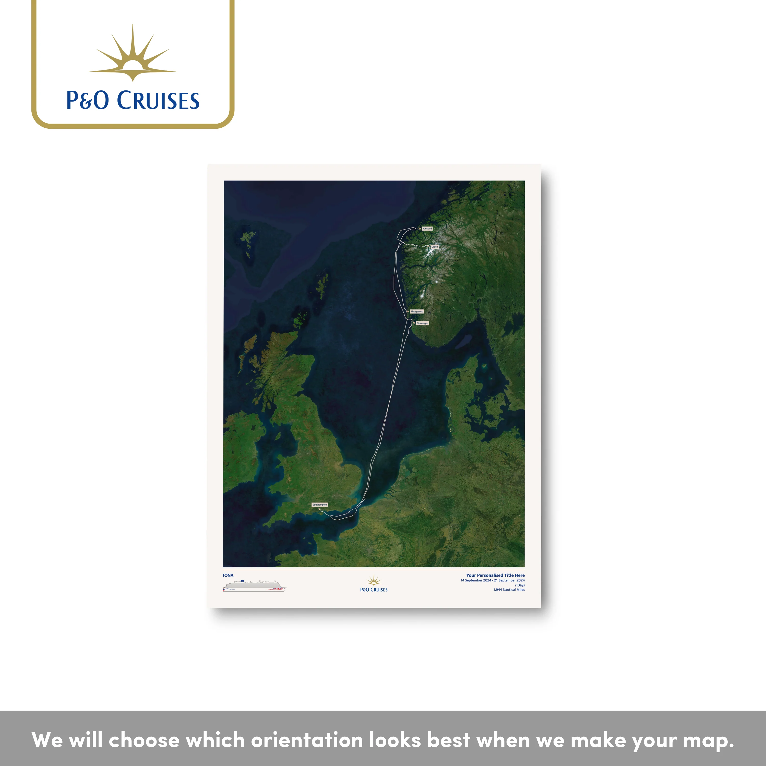 P&O Cruises Custom Cruise Map - Satellite - Image 19