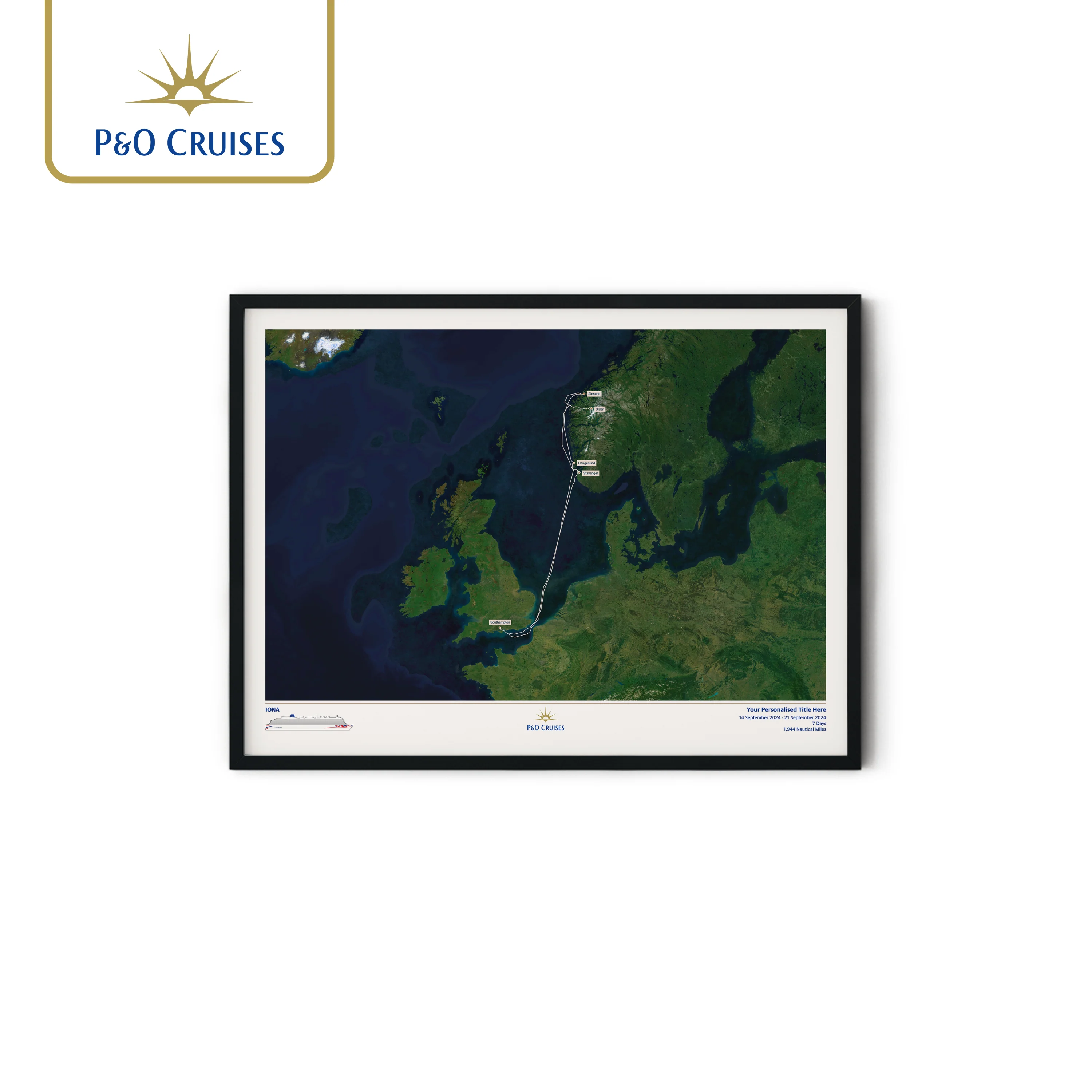 P&O Cruises Custom Cruise Map - Satellite - Image 20