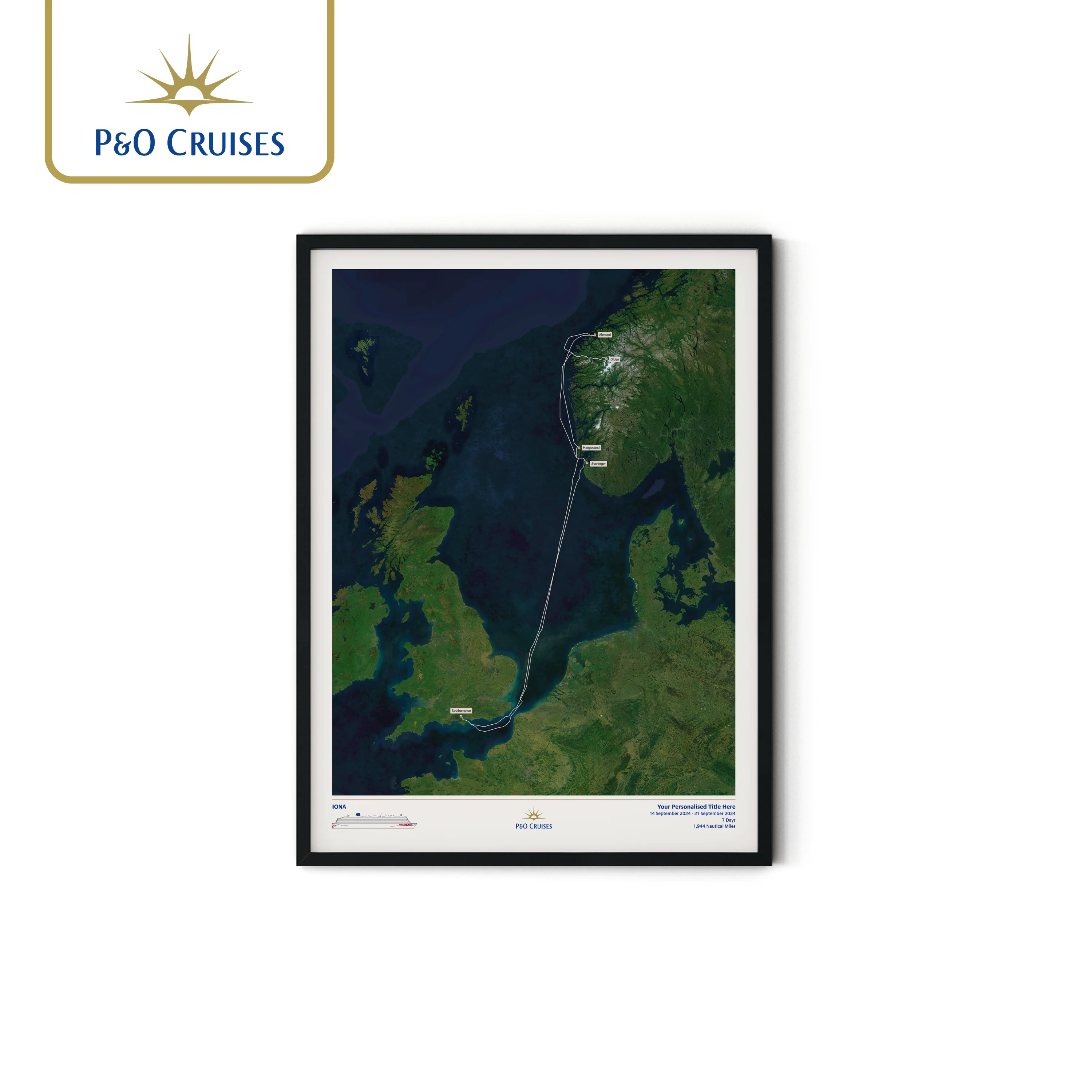 P&O Cruises Custom Cruise Map - Satellite - Image 21