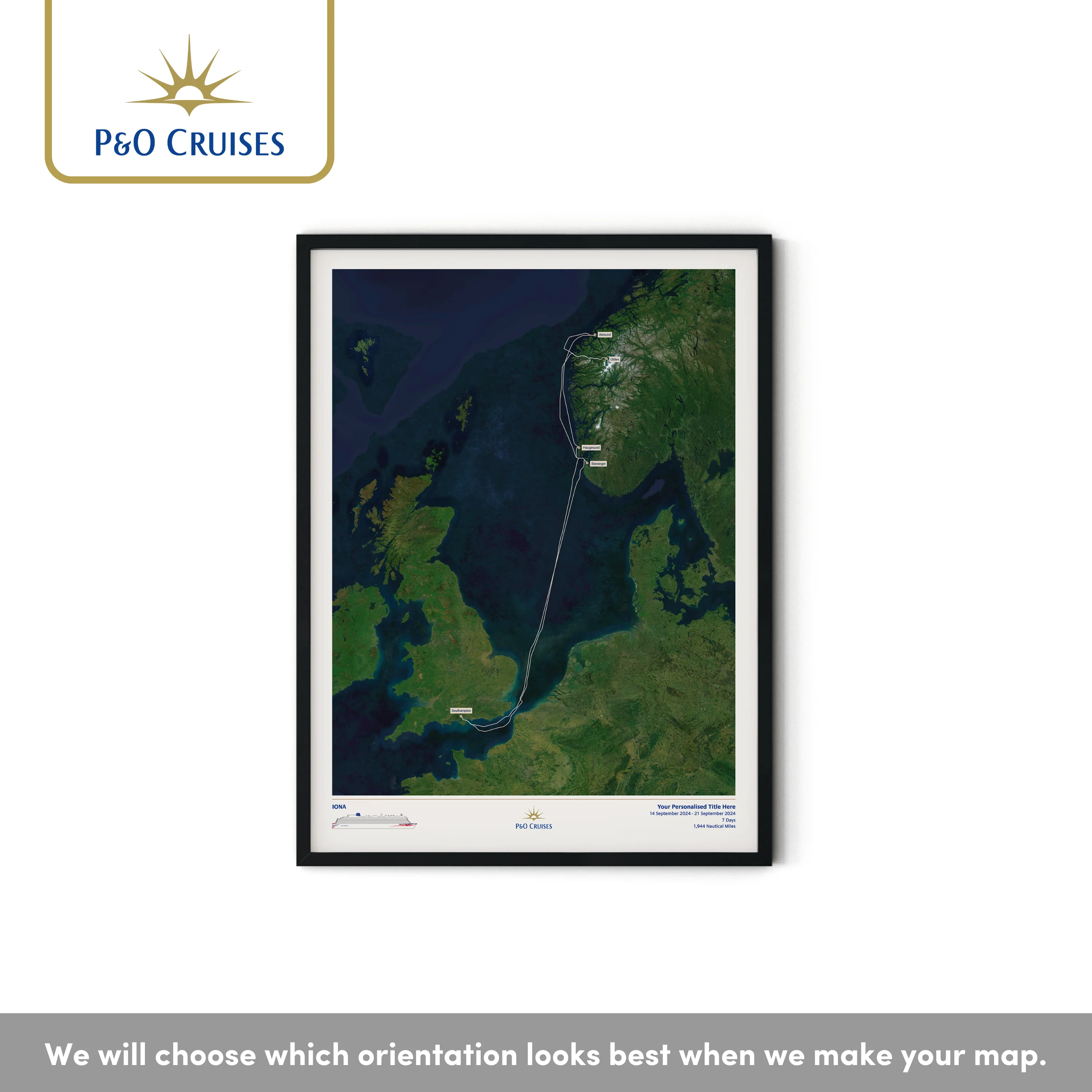 P&O Cruises Custom Cruise Map - Satellite - Image 22