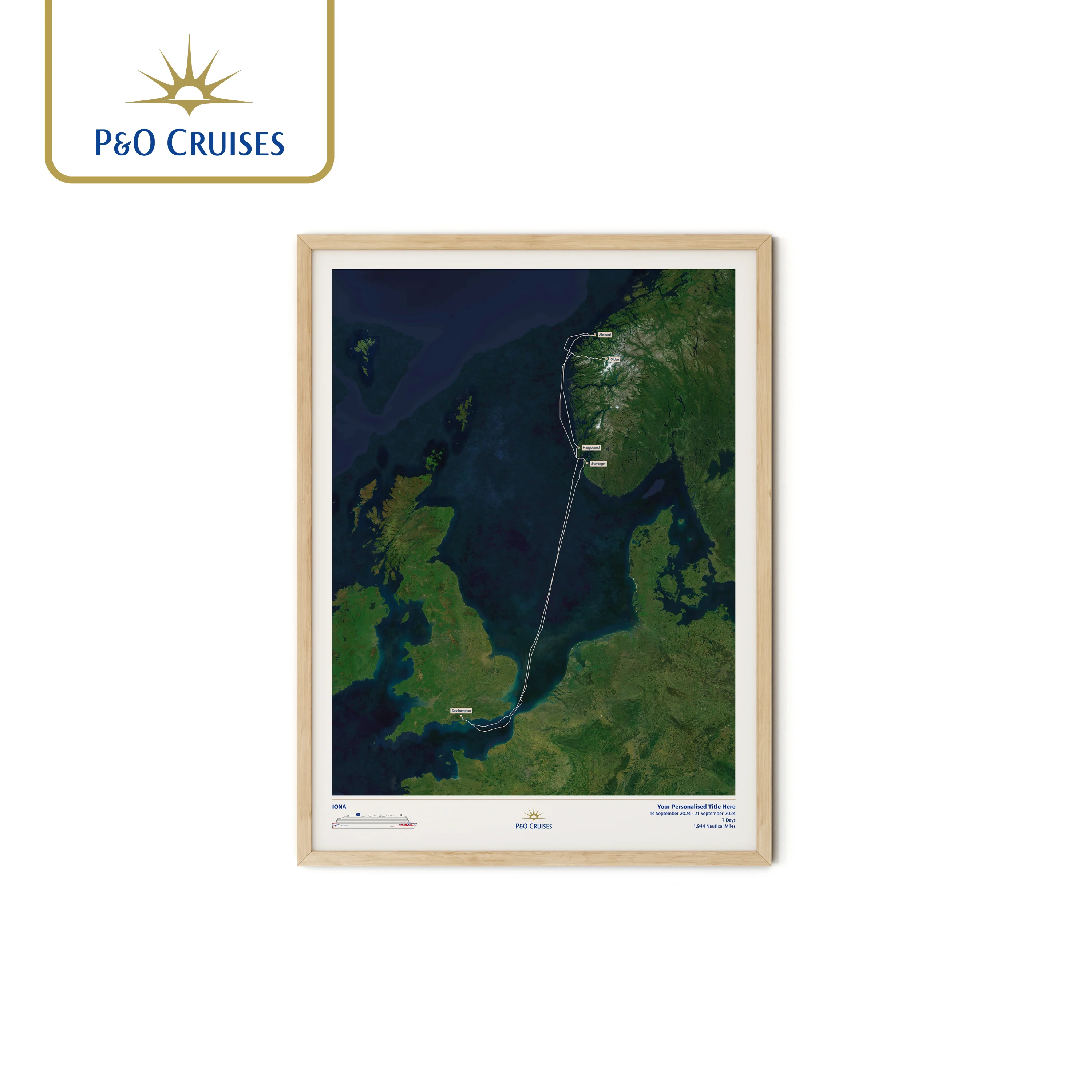 P&O Cruises Custom Cruise Map - Satellite - Image 24