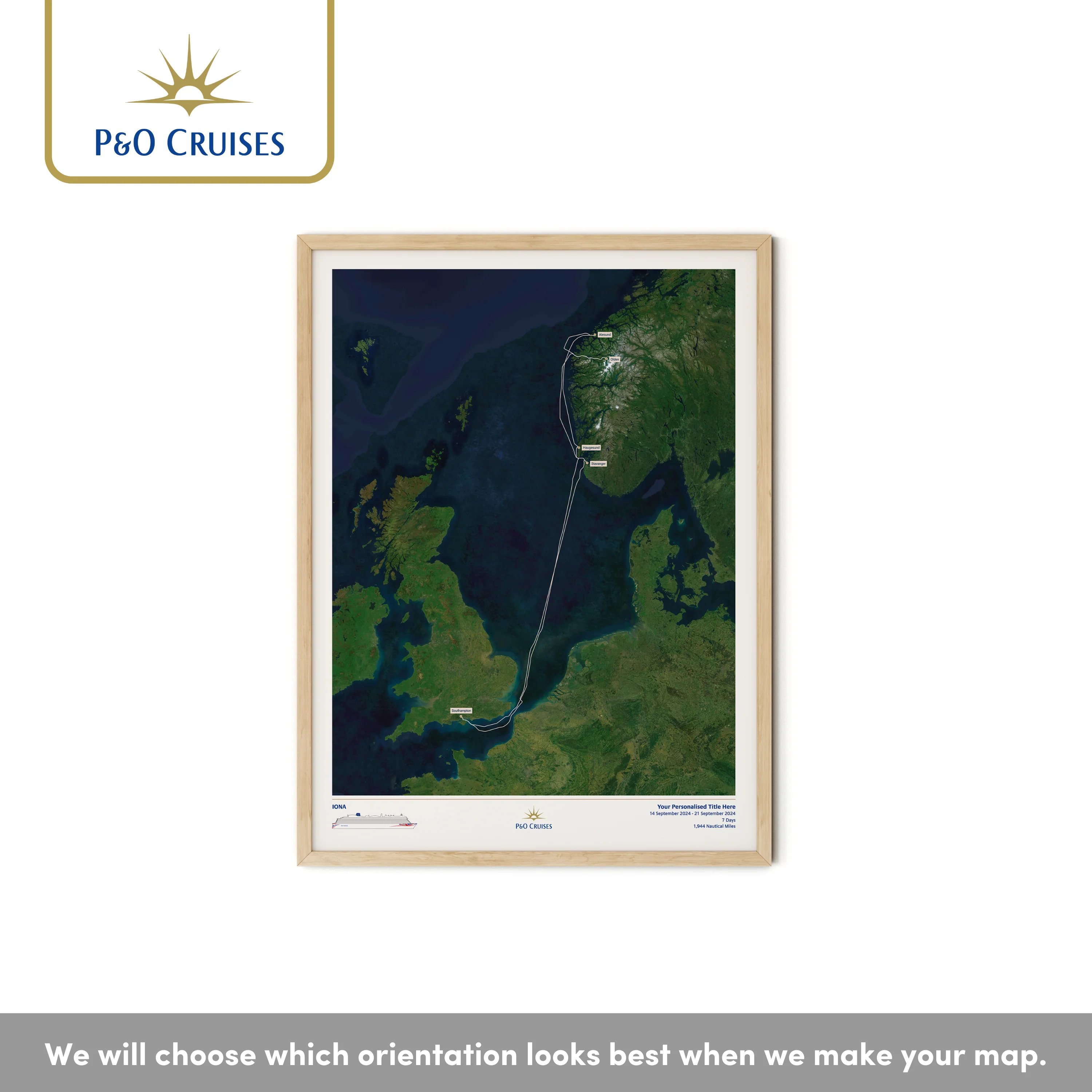 P&O Cruises Custom Cruise Map - Satellite - Image 25