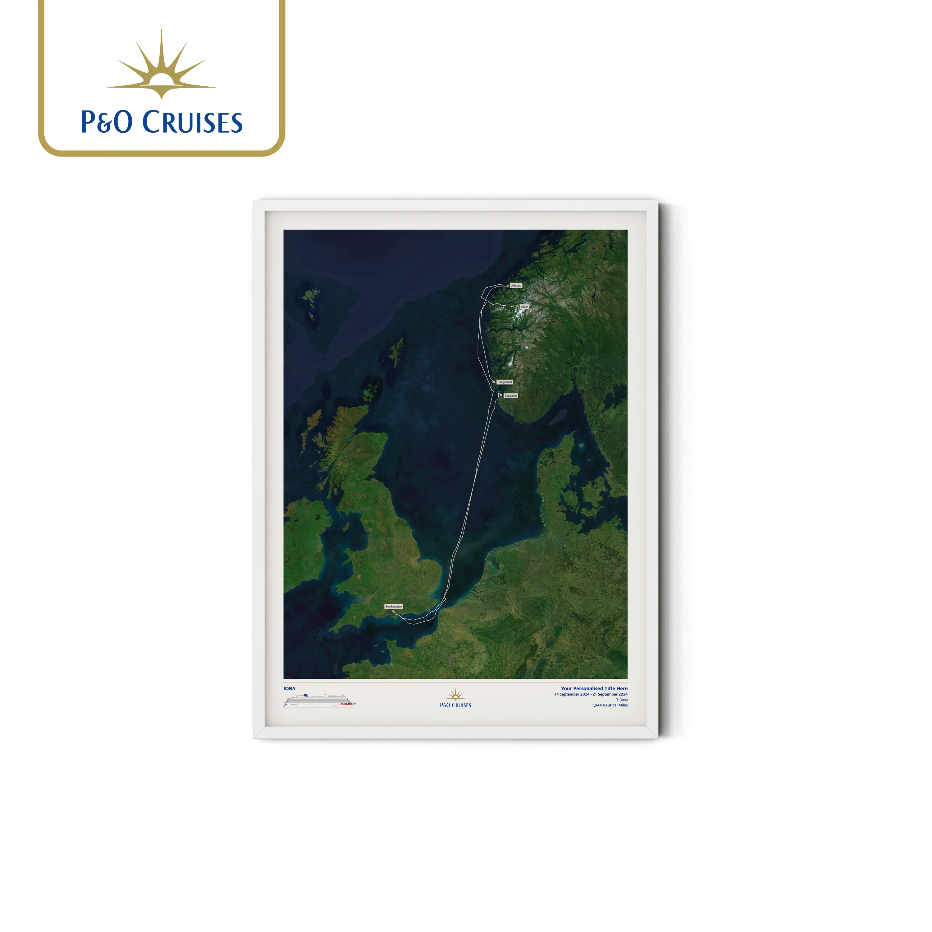 P&O Cruises Custom Cruise Map - Satellite - Image 27