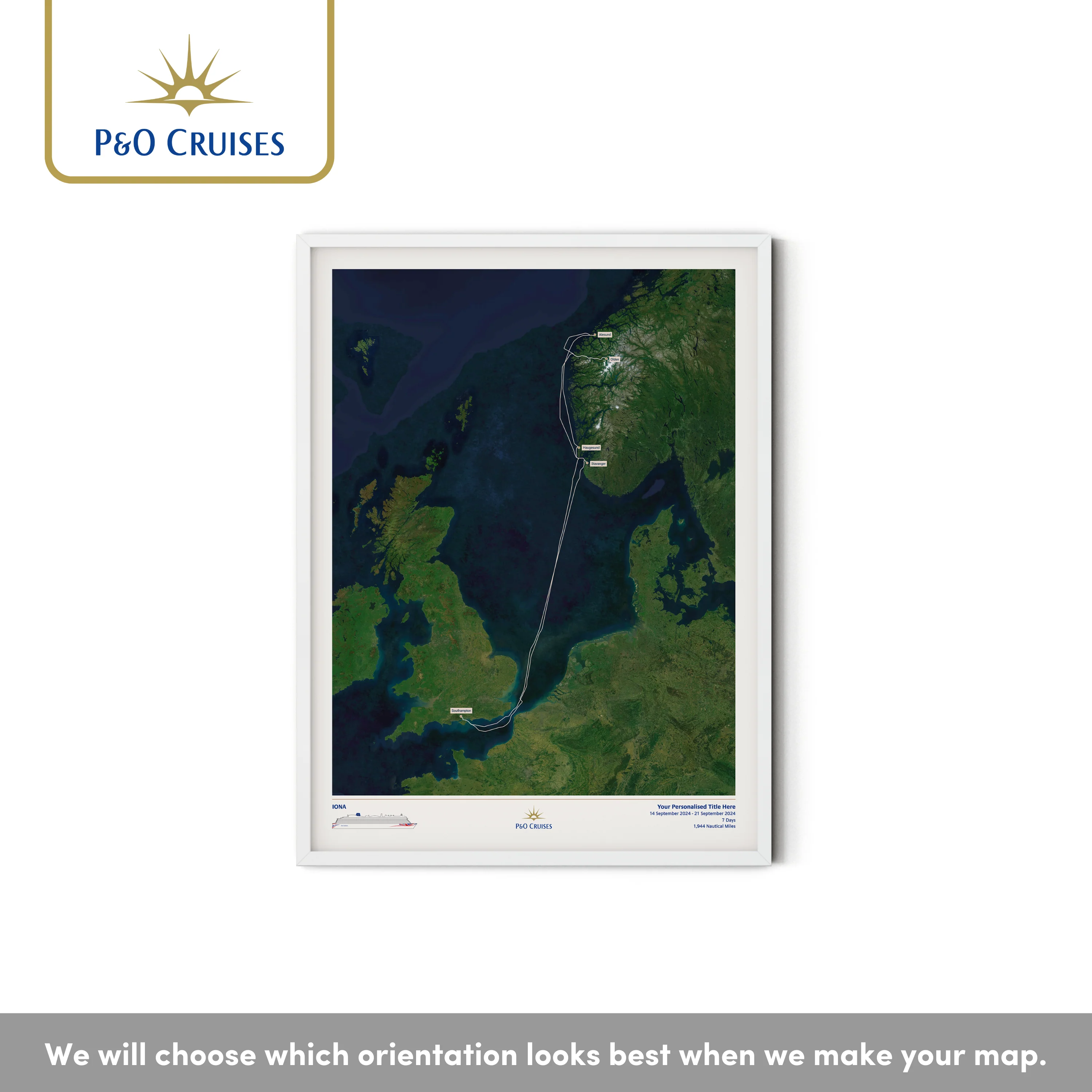 P&O Cruises Custom Cruise Map - Satellite - Image 28