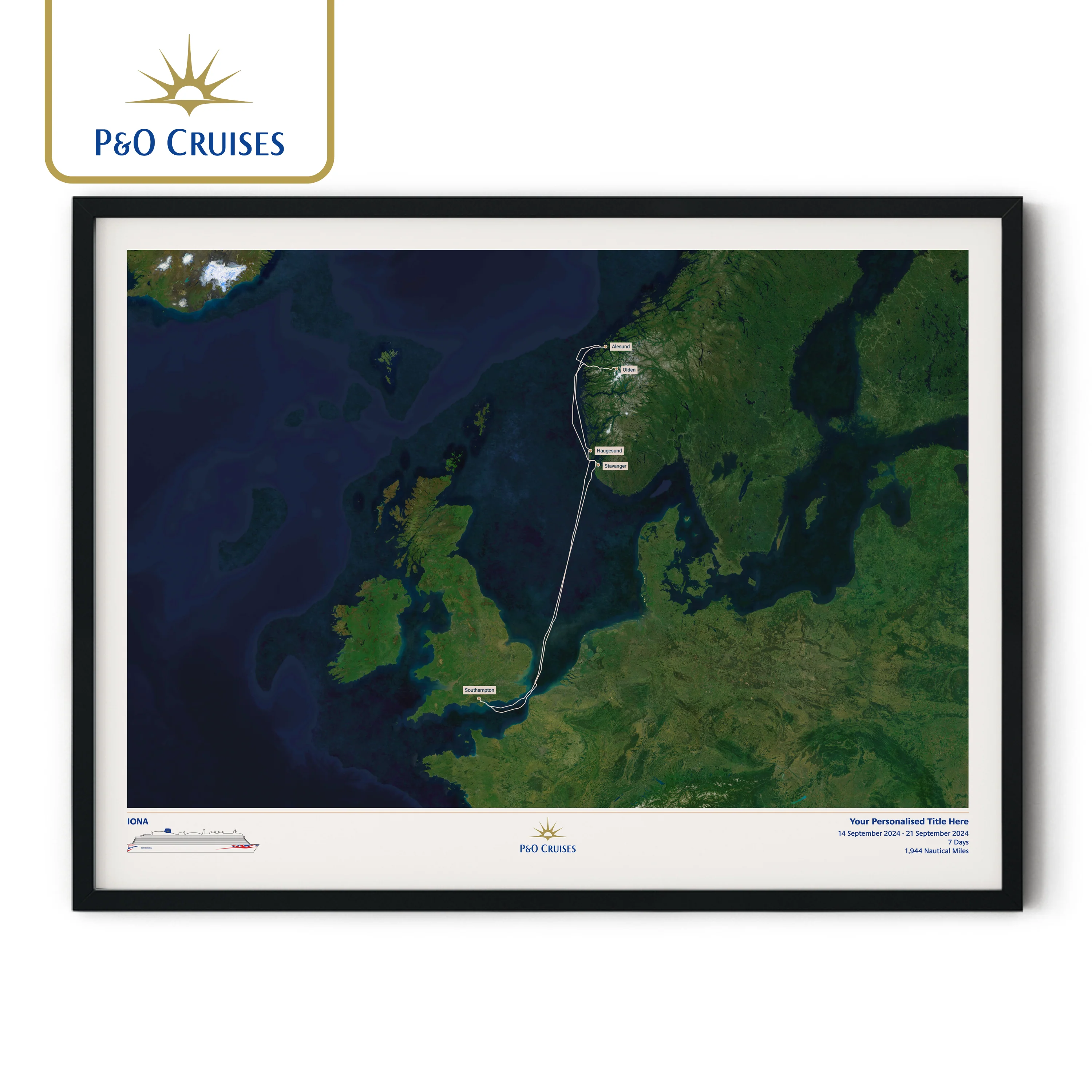P&O Cruises Custom Cruise Map - Satellite - Image 32