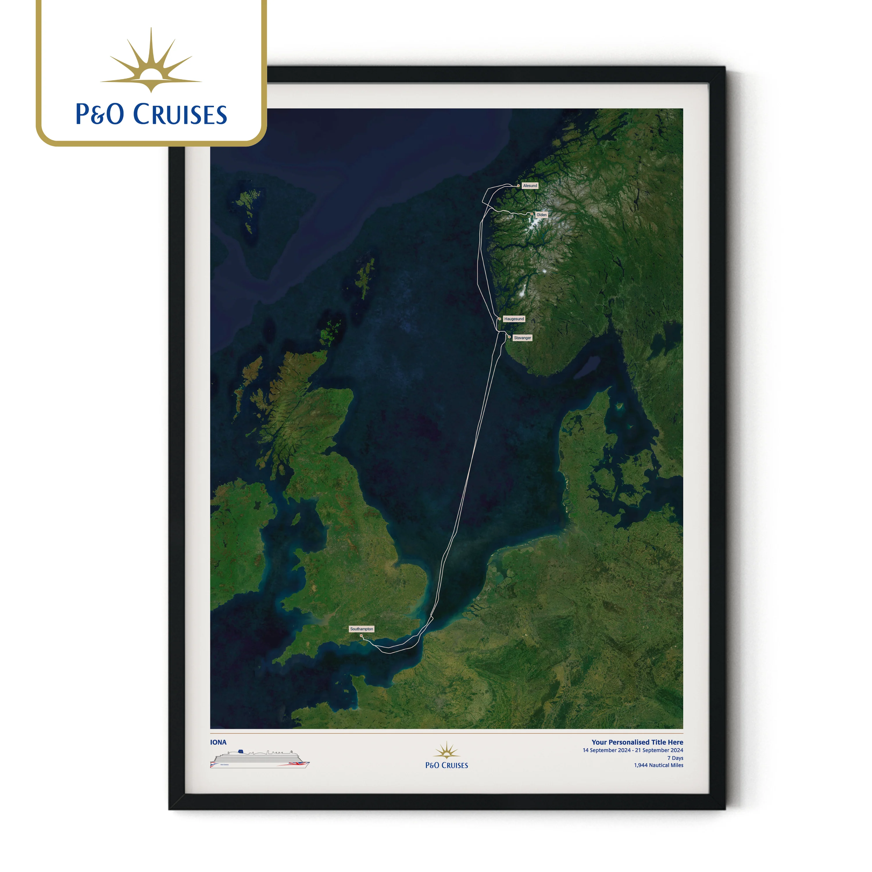 P&O Cruises Custom Cruise Map - Satellite - Image 33
