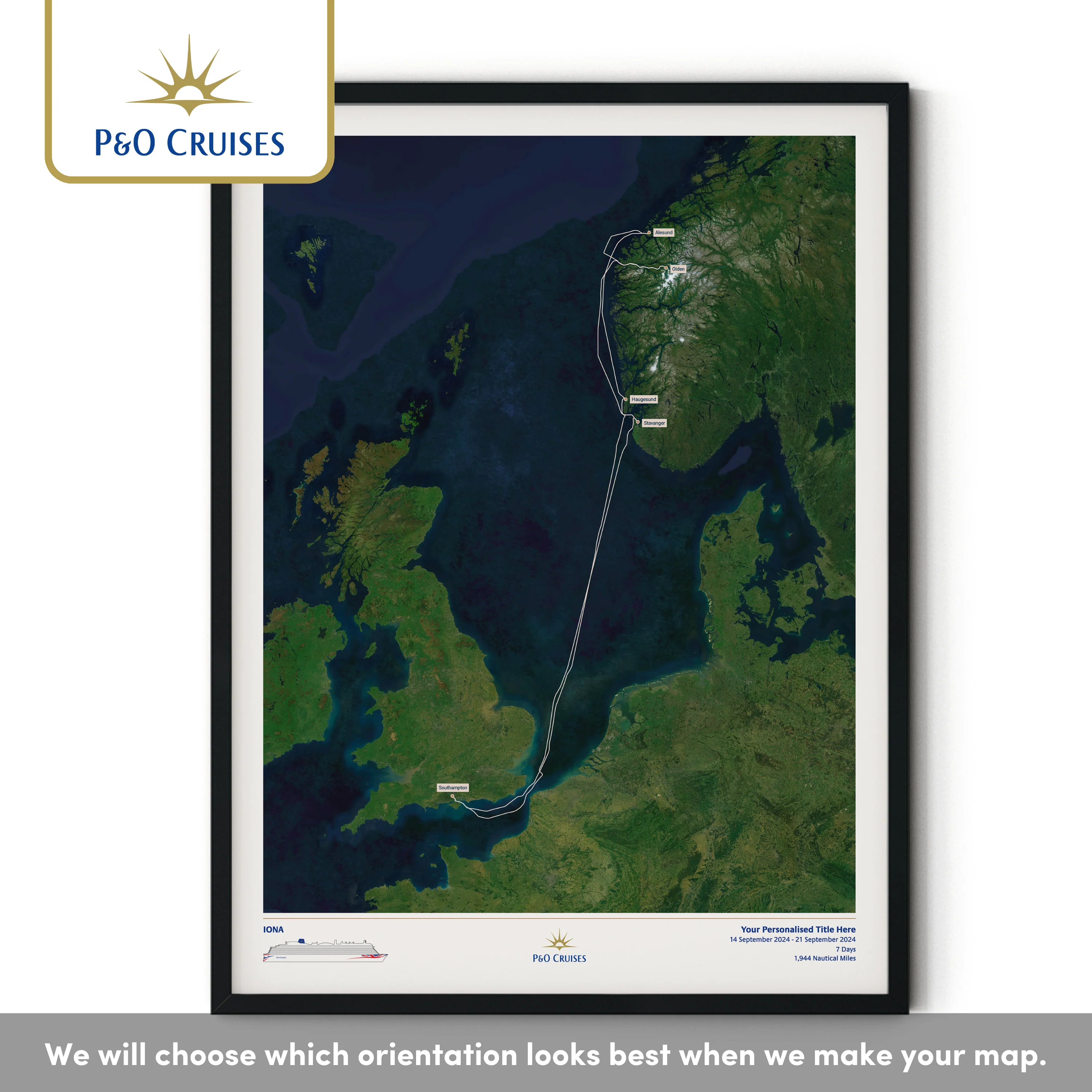 P&O Cruises Custom Cruise Map - Satellite - Image 34