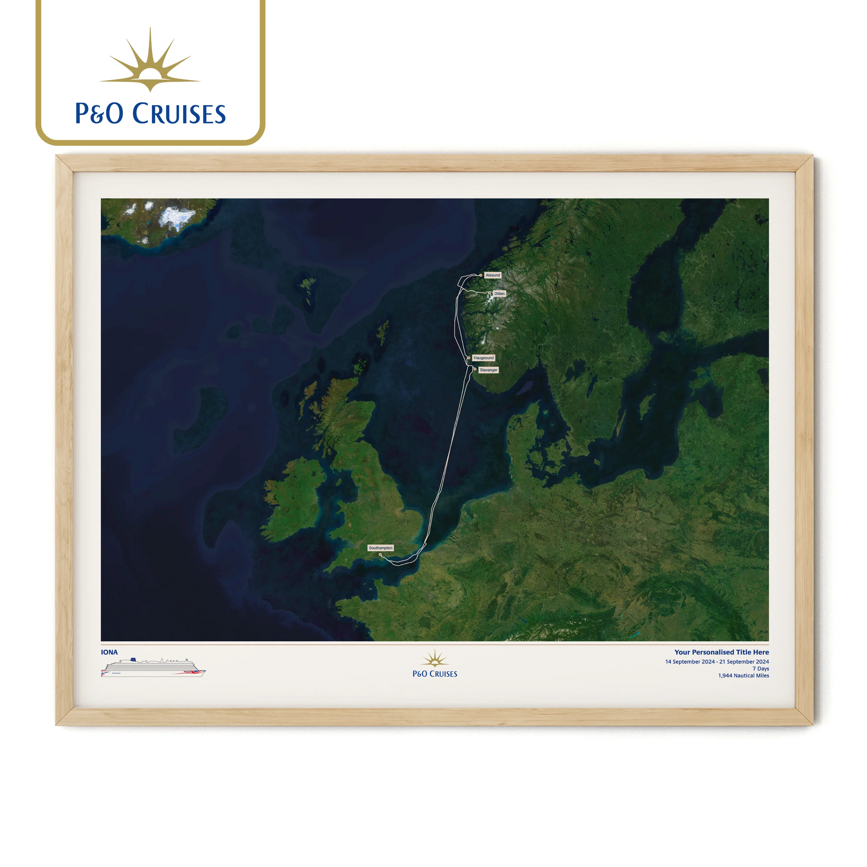 P&O Cruises Custom Cruise Map - Satellite - Image 35