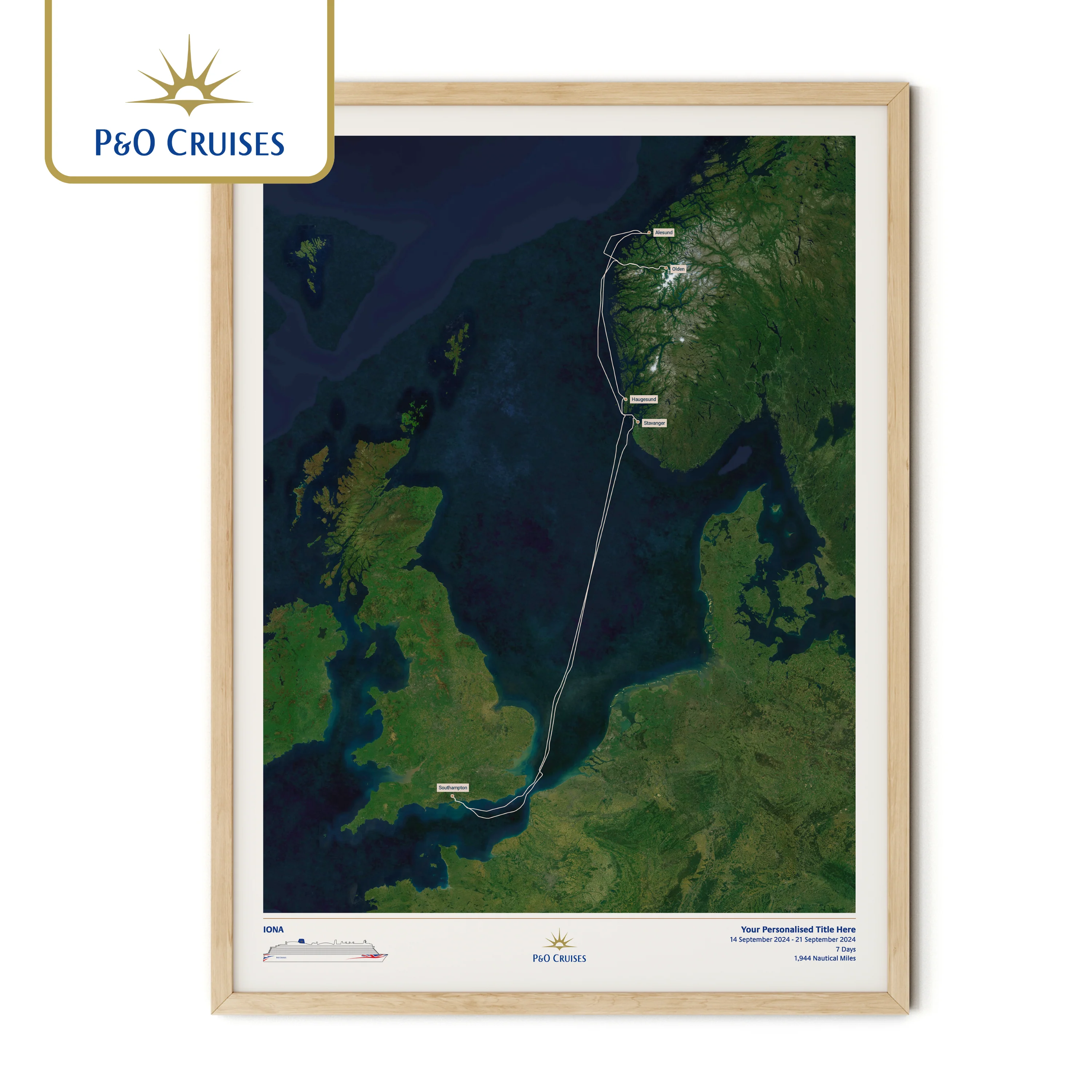 P&O Cruises Custom Cruise Map - Satellite - Image 36