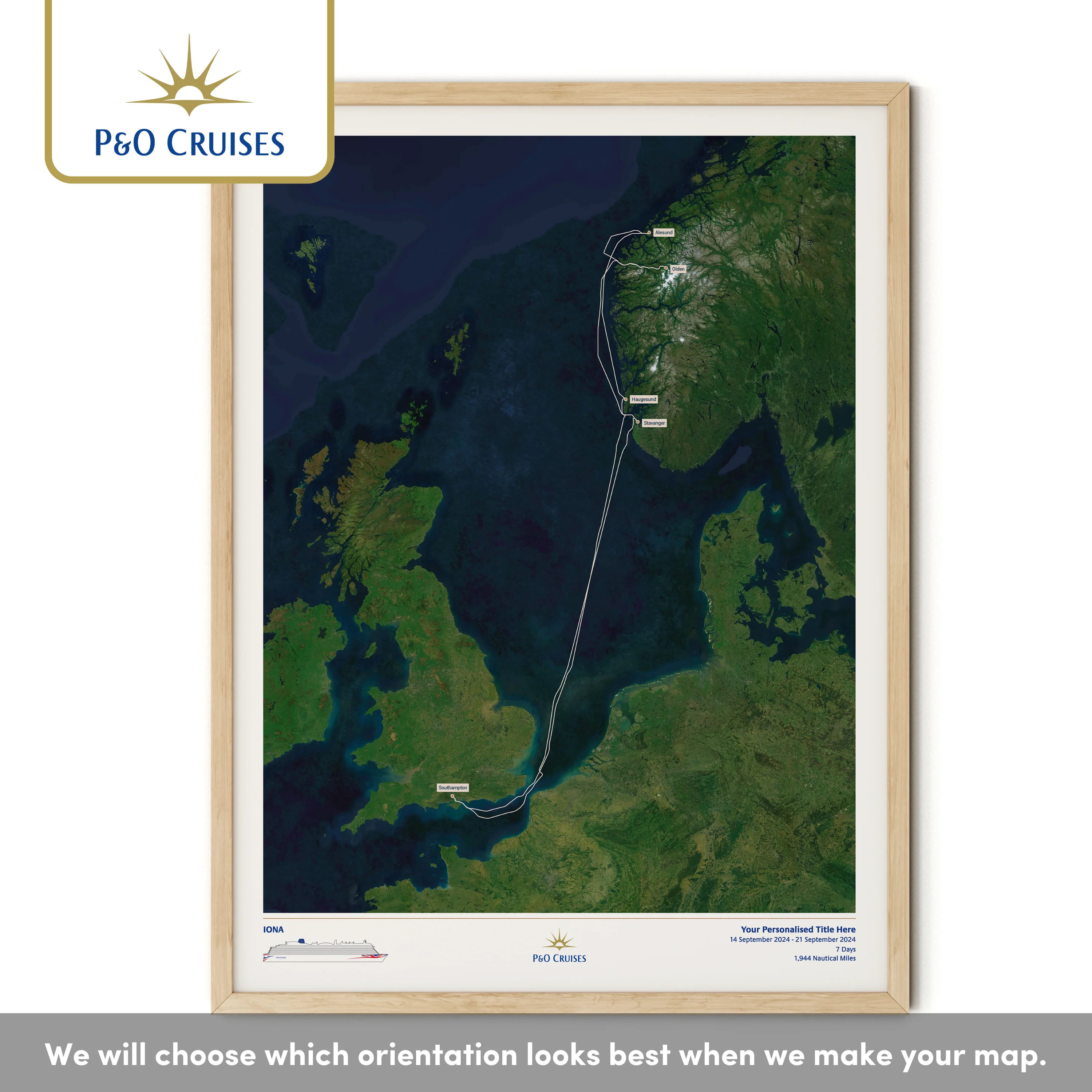 P&O Cruises Custom Cruise Map - Satellite - Image 37