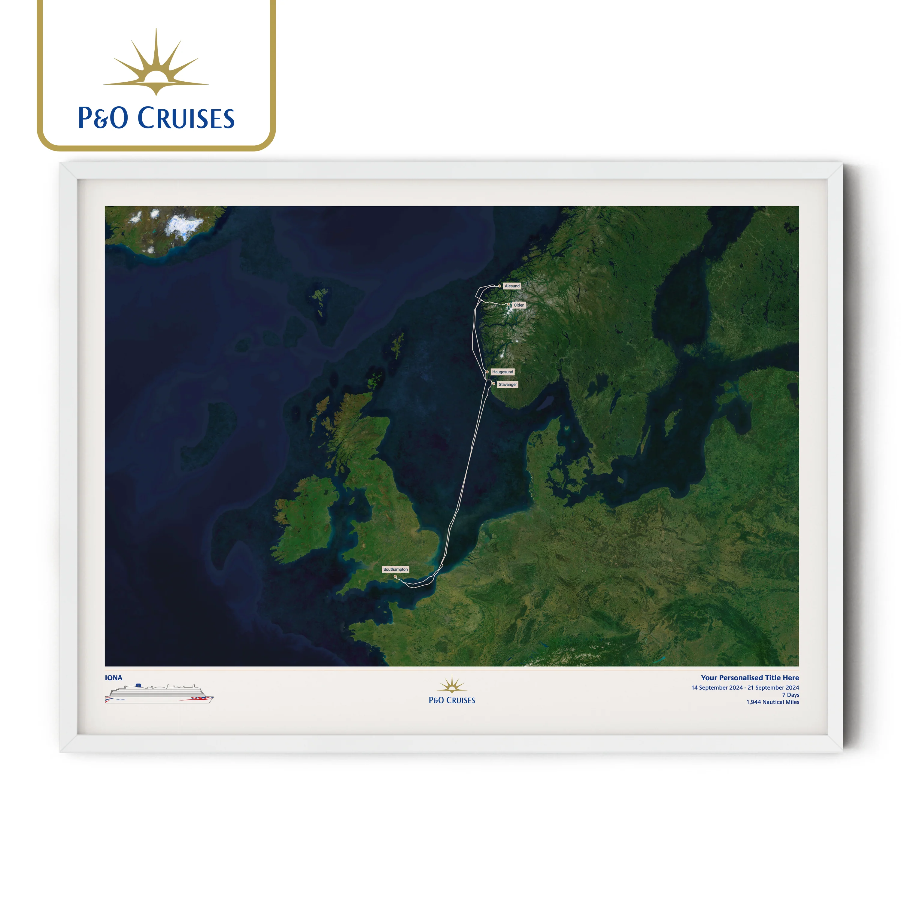 P&O Cruises Custom Cruise Map - Satellite - Image 38