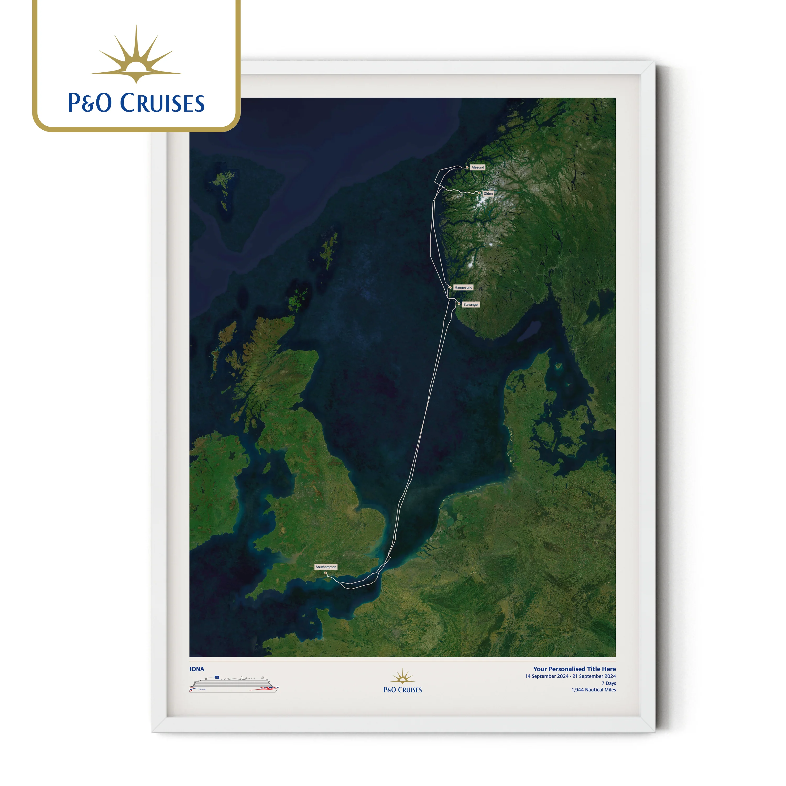 P&O Cruises Custom Cruise Map - Satellite - Image 39