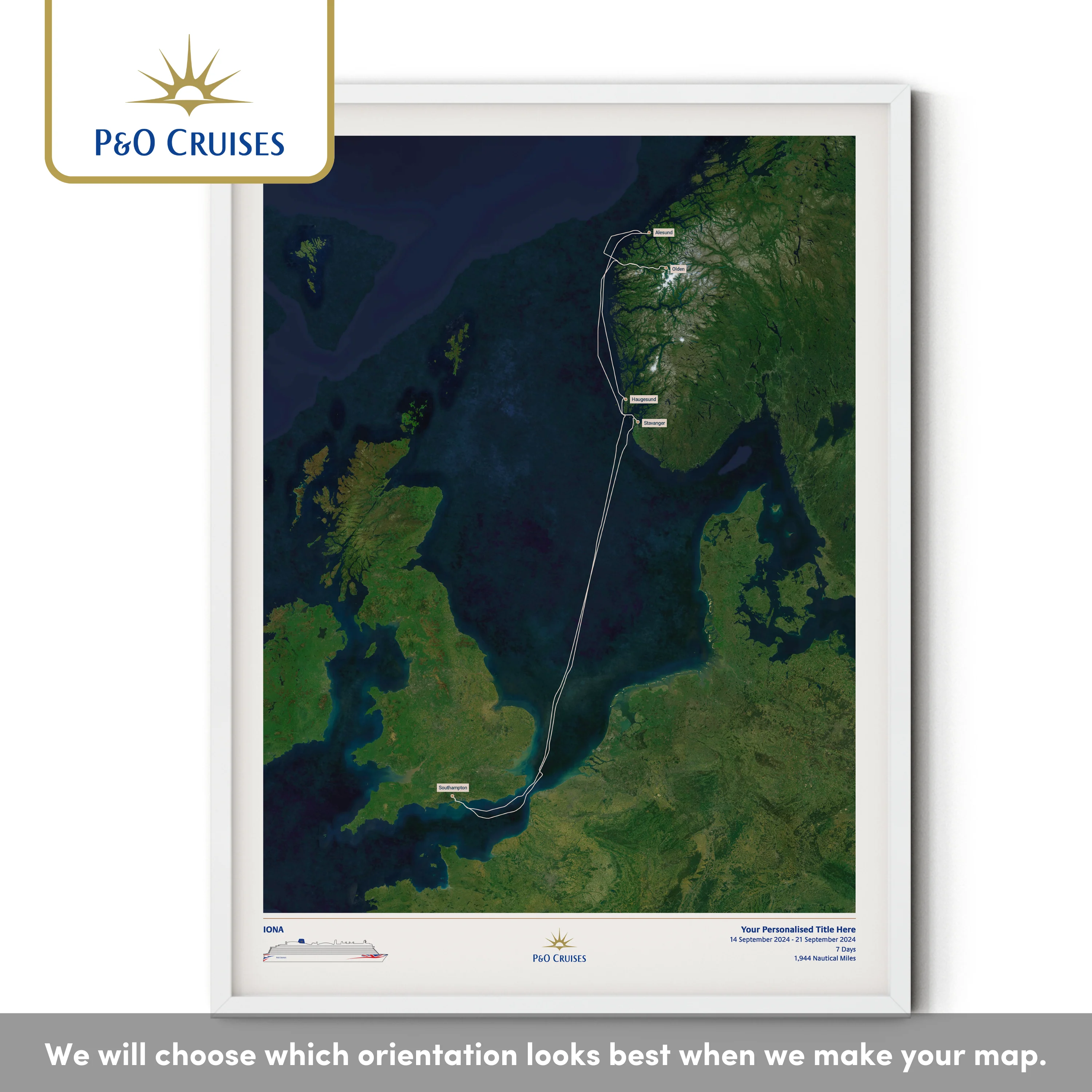 P&O Cruises Custom Cruise Map - Satellite - Image 40