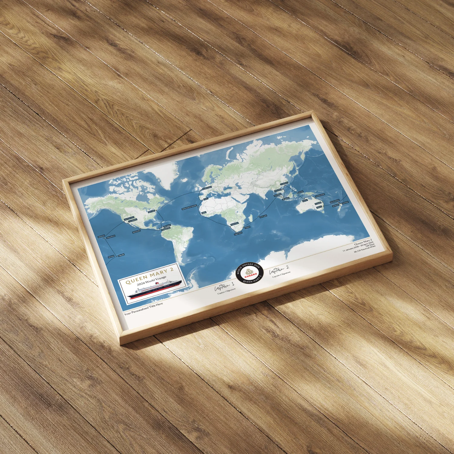 Special Edition Map of Queen Mary 2's World Voyage 2026 - Image 3