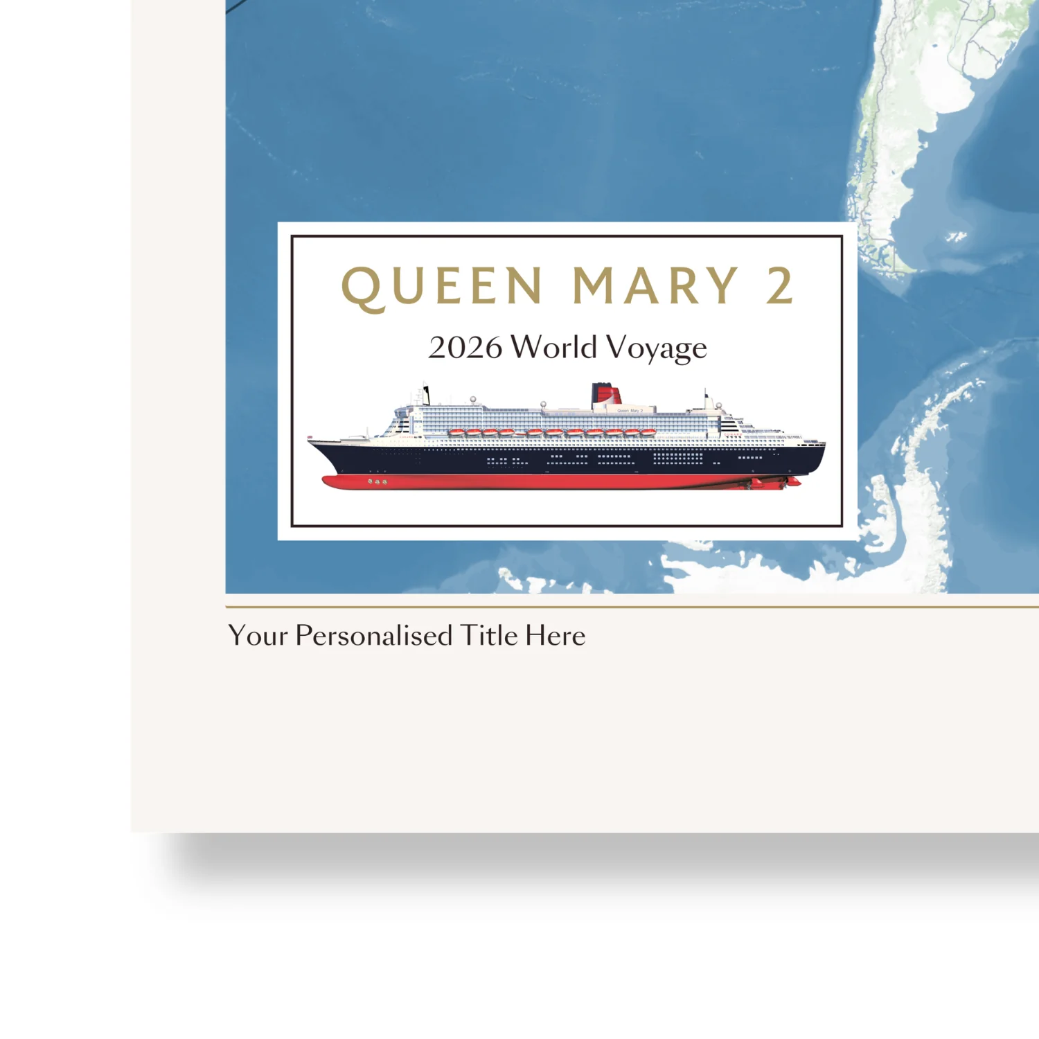 Special Edition Map of Queen Mary 2's World Voyage 2026 - Image 4