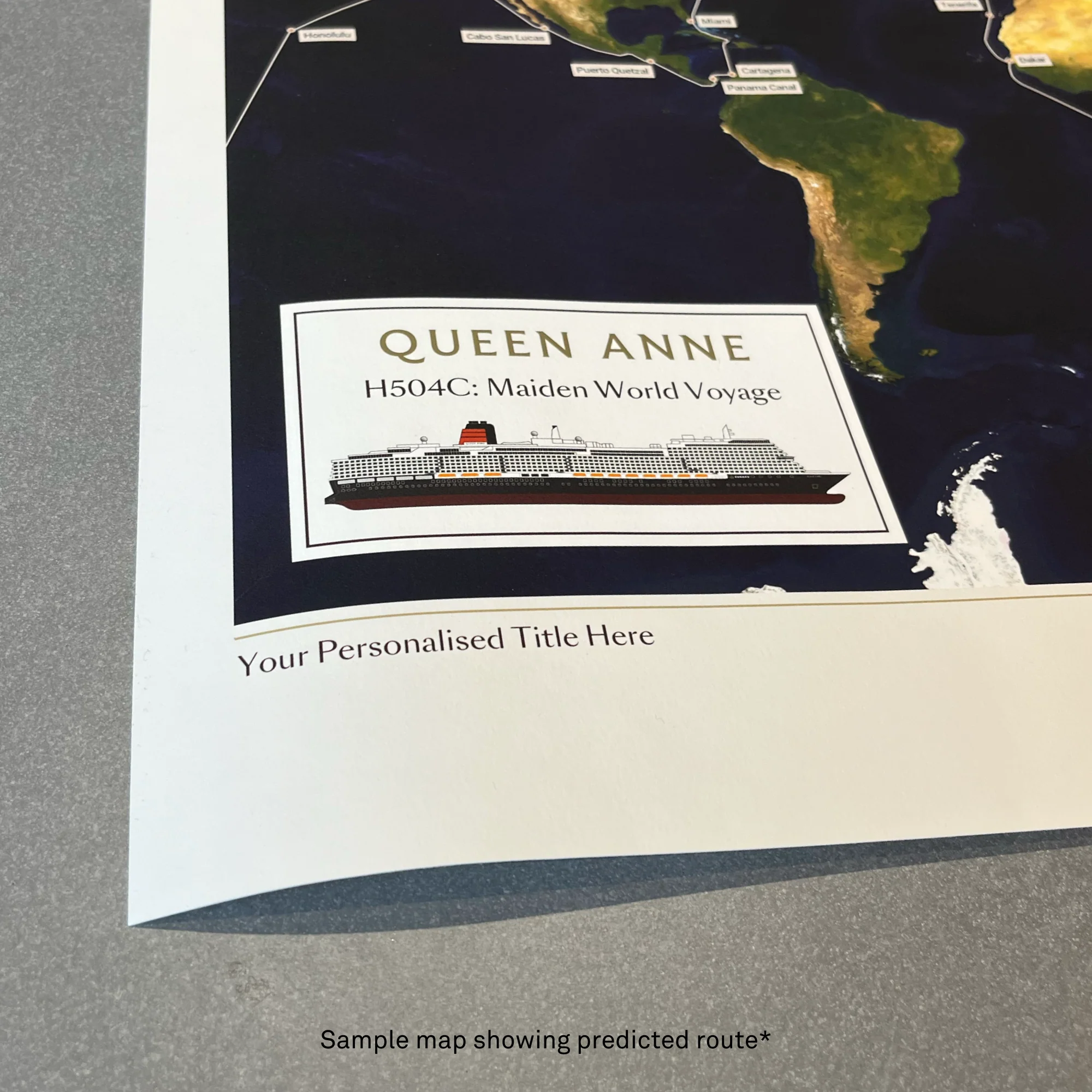Special Edition Map of Queen Anne's maiden World Voyage - Image 7